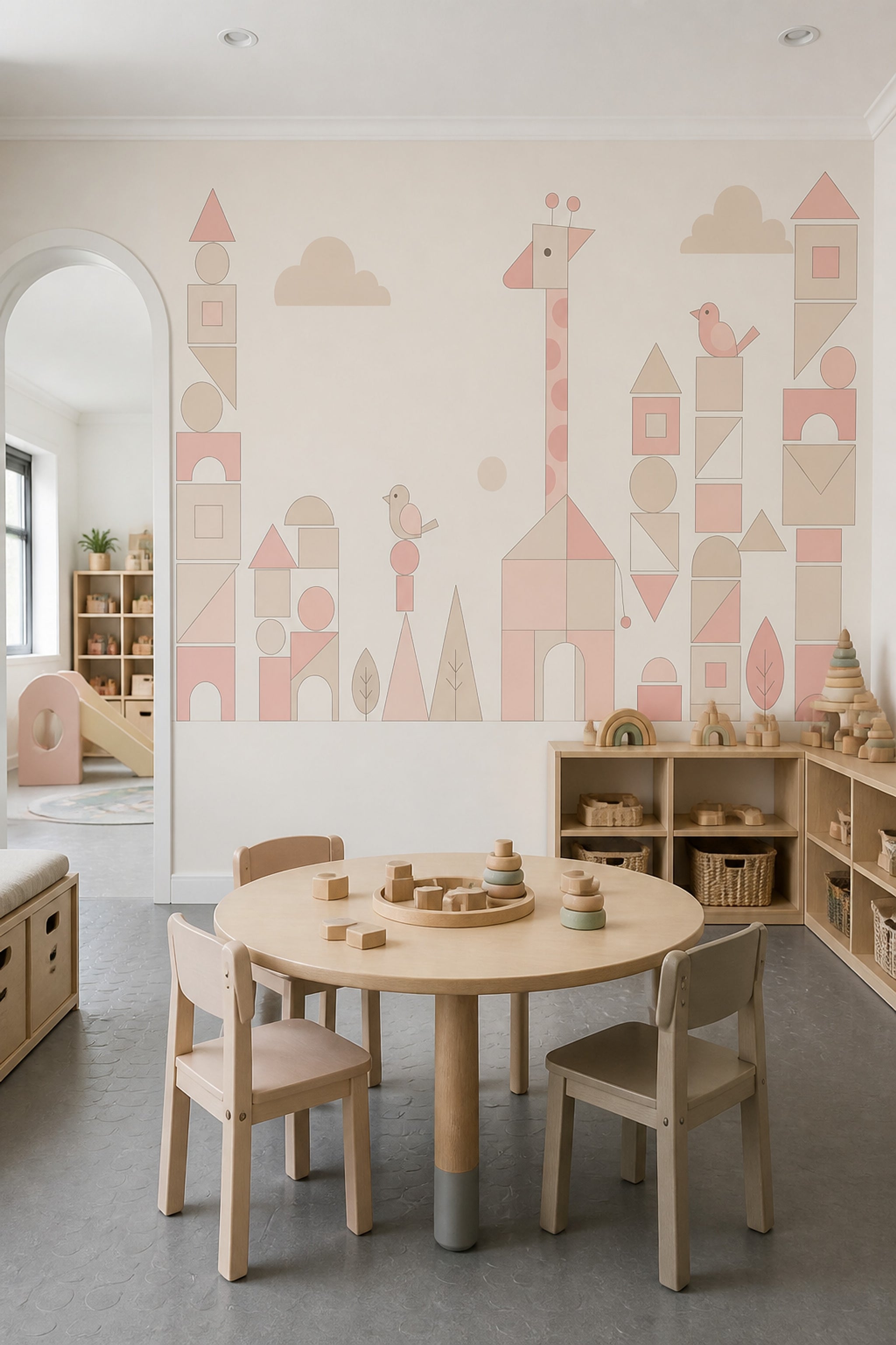 Nursery Wallpaper Pastel Geometric Wall Mural