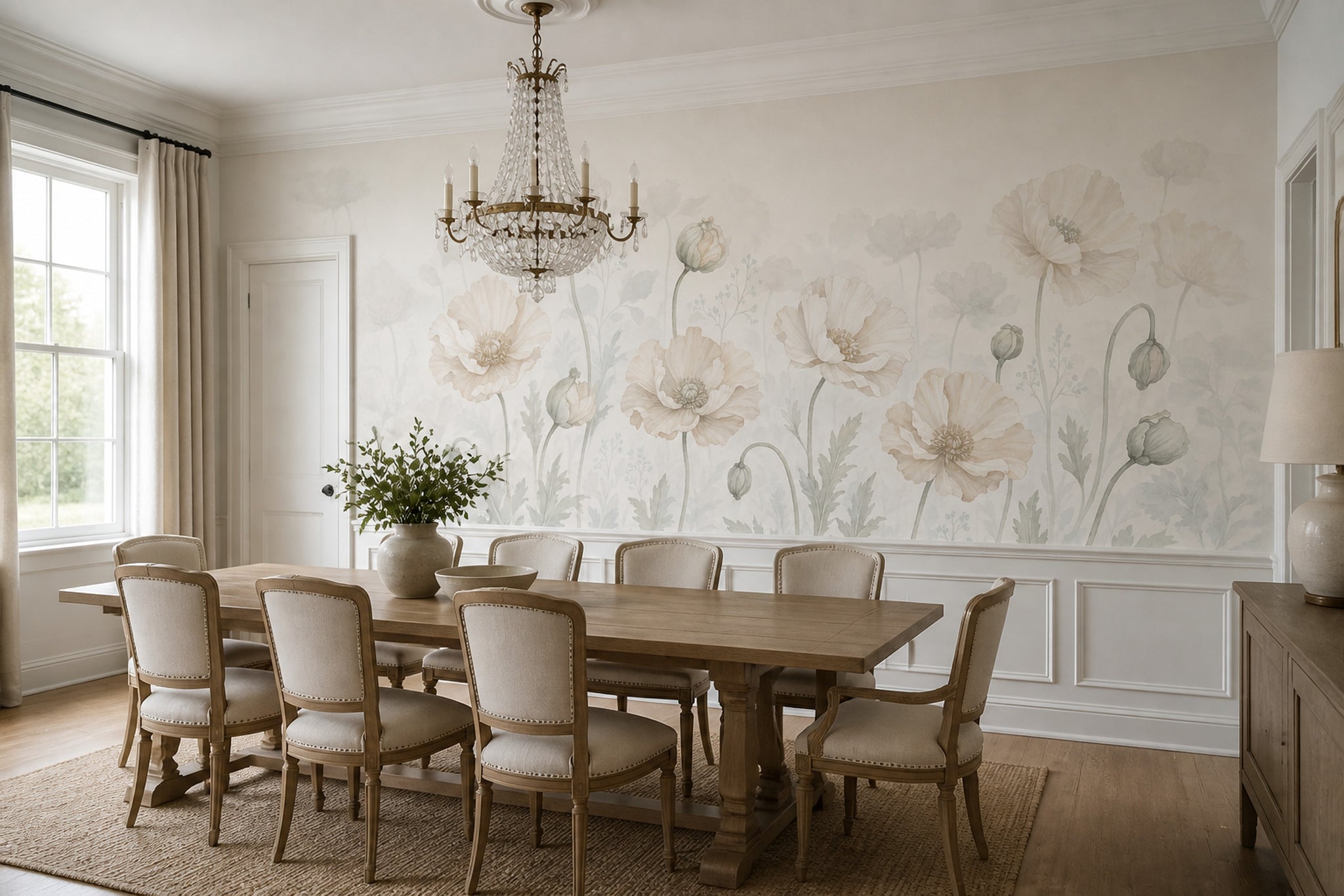 Poppy Flowers Wallpaper Floral Wallpaper Watercolor Flowers Wall Mural