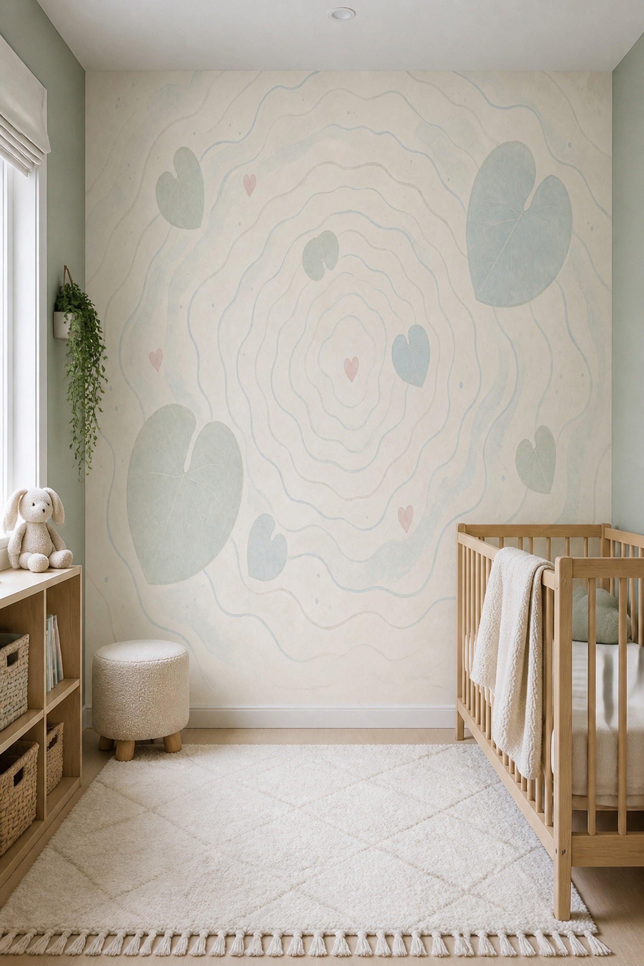 White Background Wallpaper Minimal Botanical Wall Mural