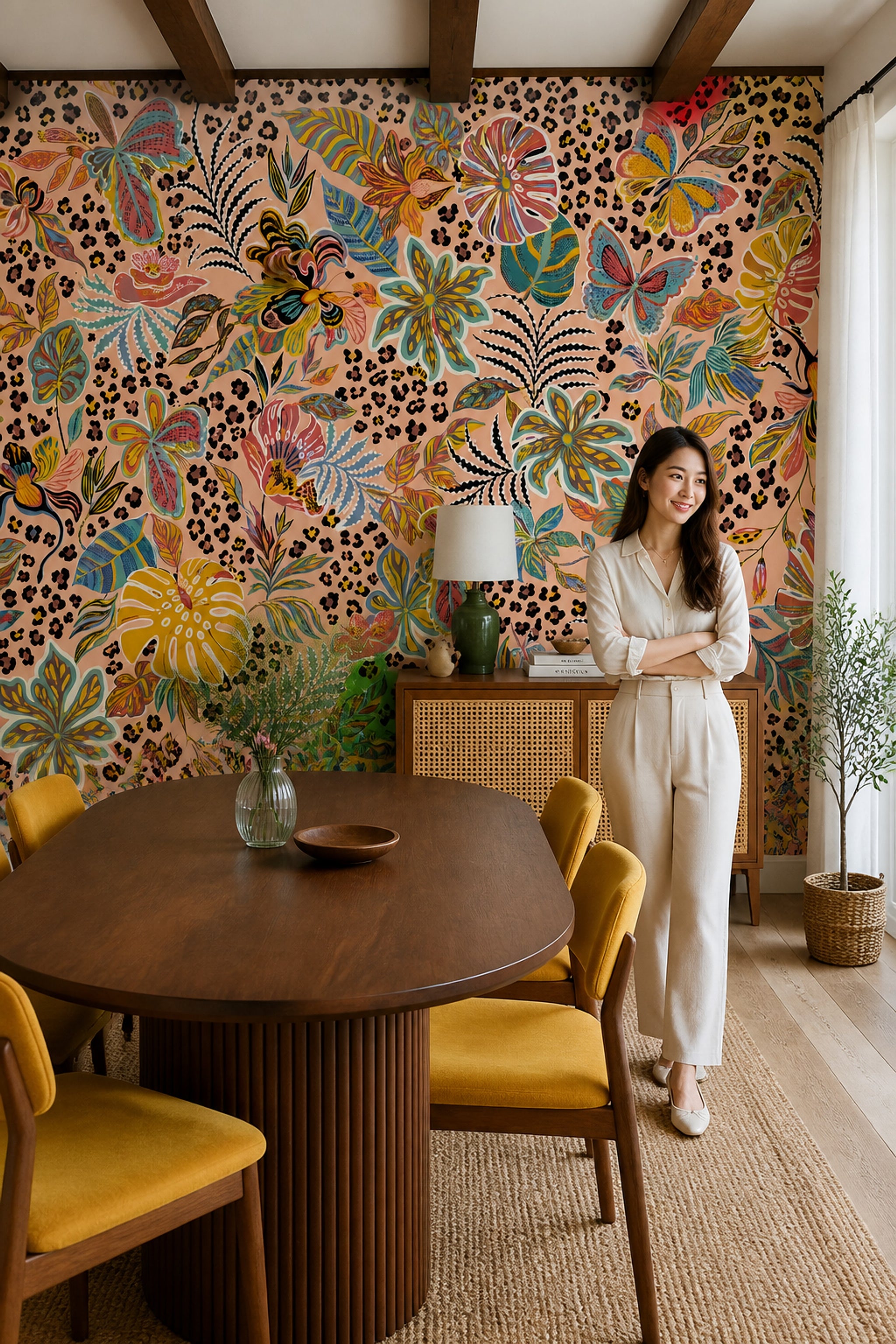 Maximalist Wallpaper Tropical Removable Exotic Wall Decor