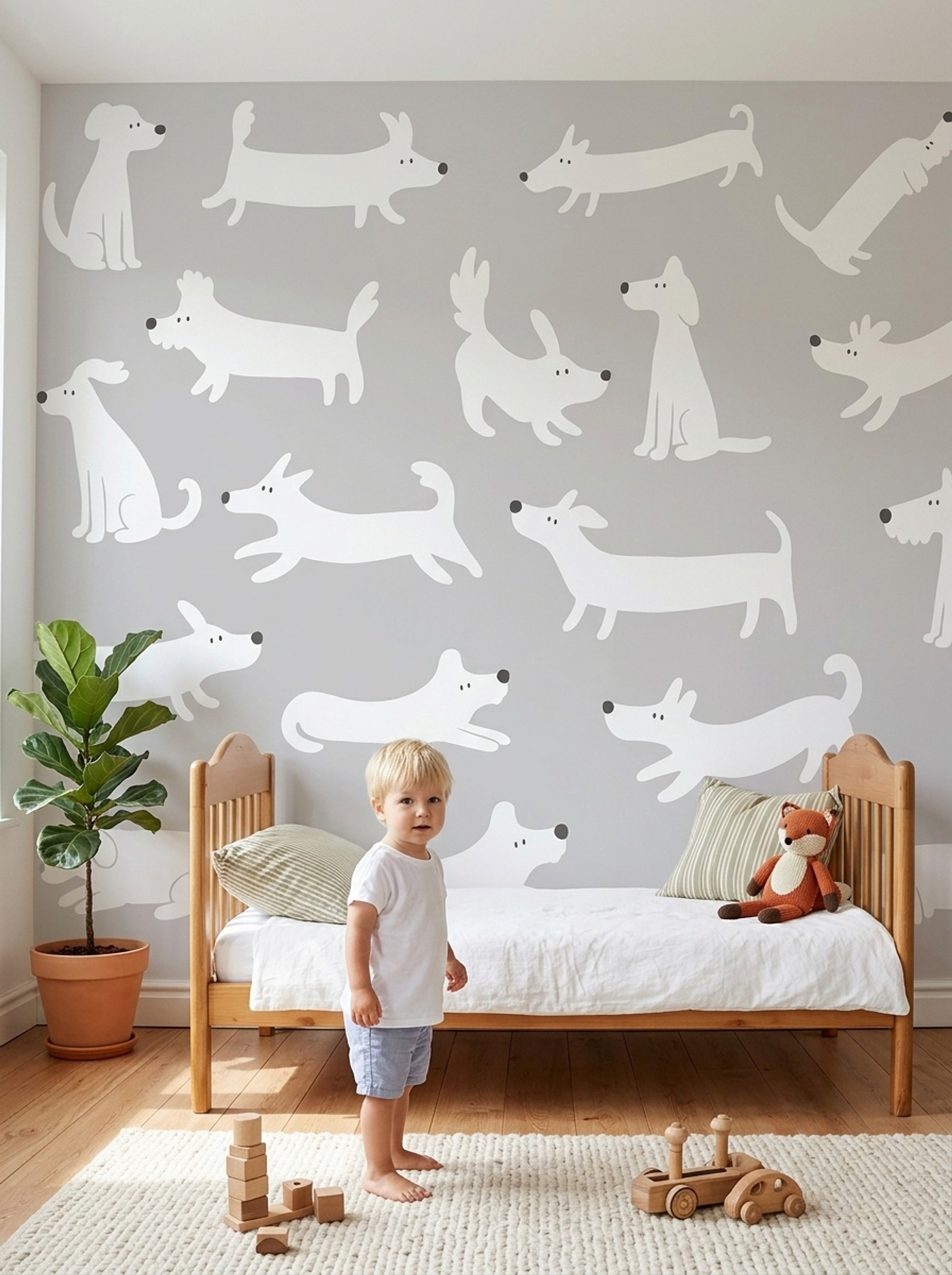 Kids Wallpaper Dogs Cartoon Wall Mural