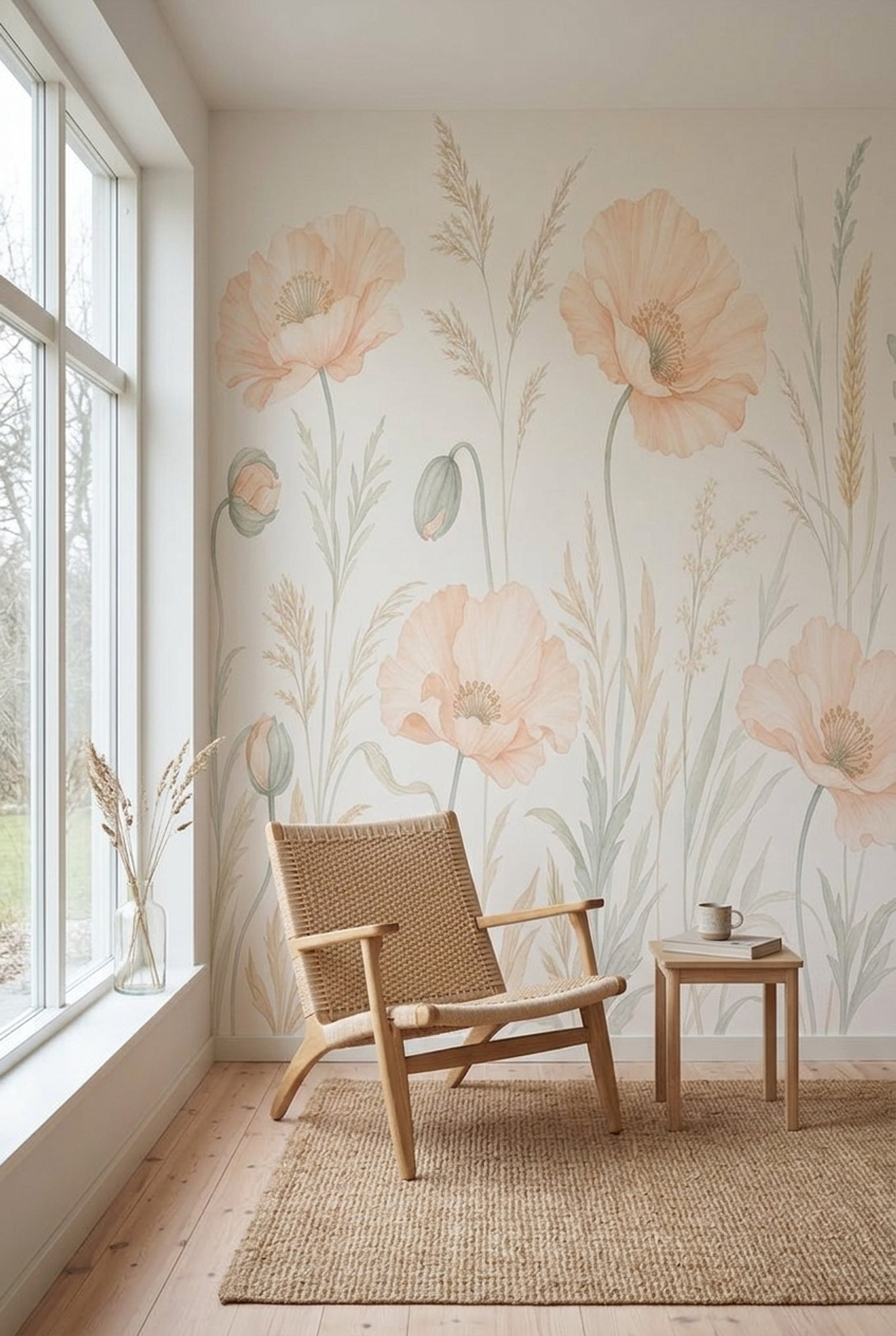 Meadow Flowers Wallpaper Wildflower Removable Botanical Wall Decor