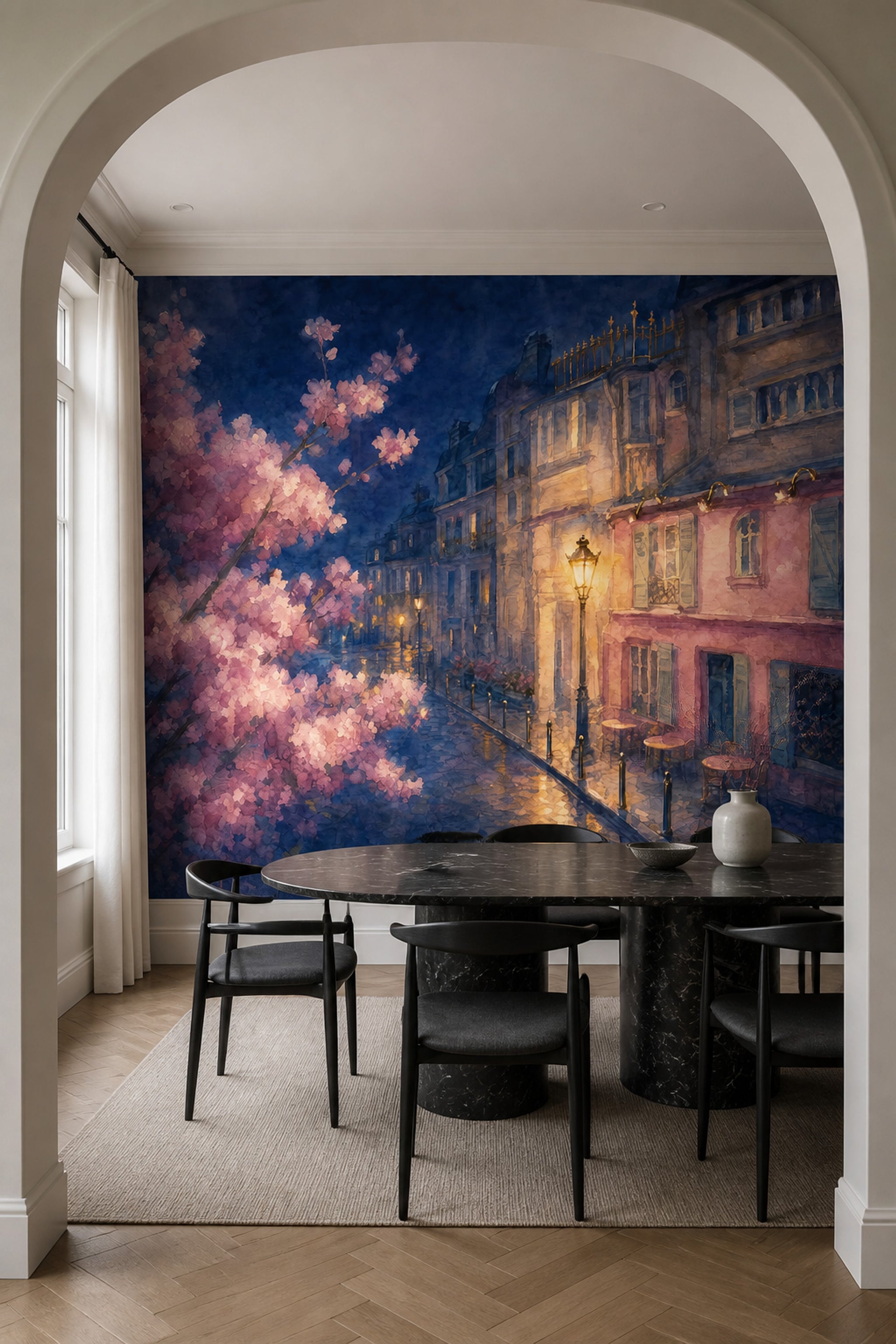 Pink Cherry Wallpaper Cherry Blossom Paris Removable Wall Decor