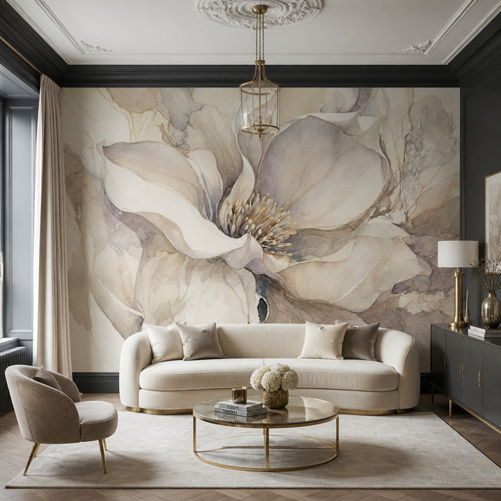 Large Floral Wallpaper Watercolor Flower Abstract Botanical Wall Mural