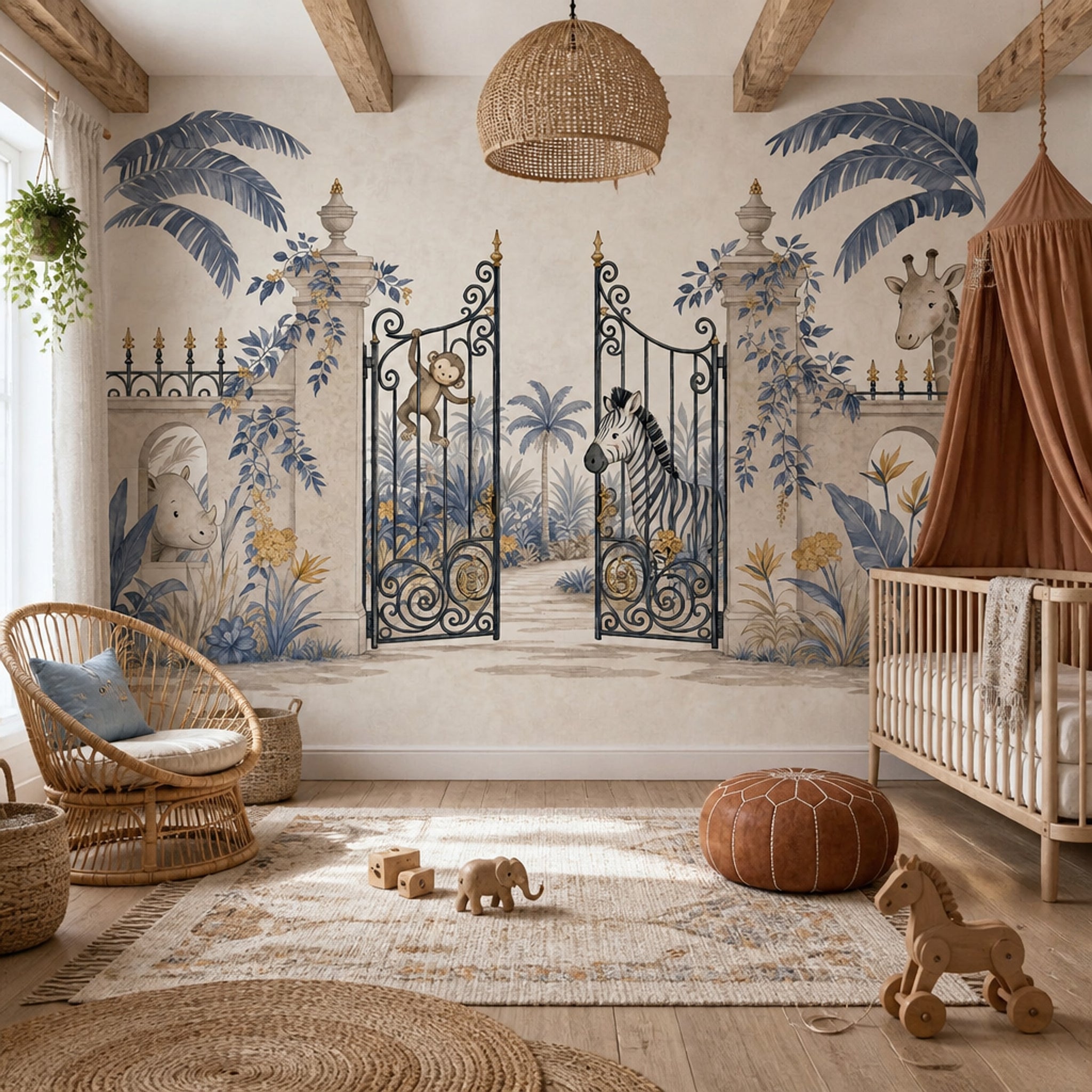 Walls Wallpaper Garden Gate Safari Removable Wall Decor