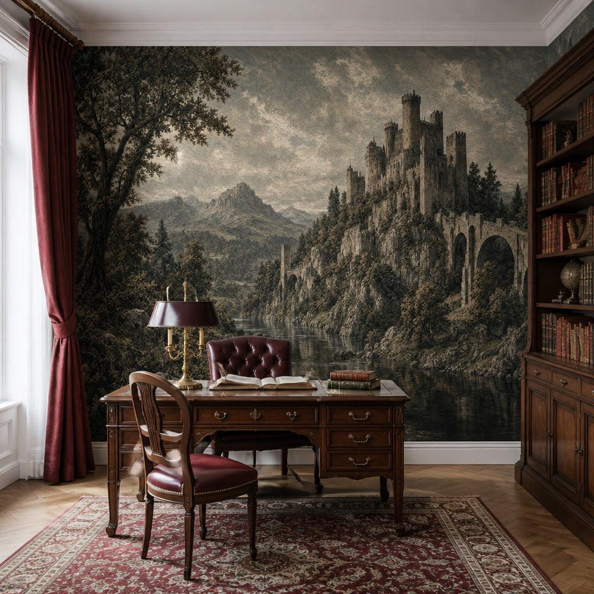 Walls Wallpaper Stone Bridge Medieval Castle Wall Mural