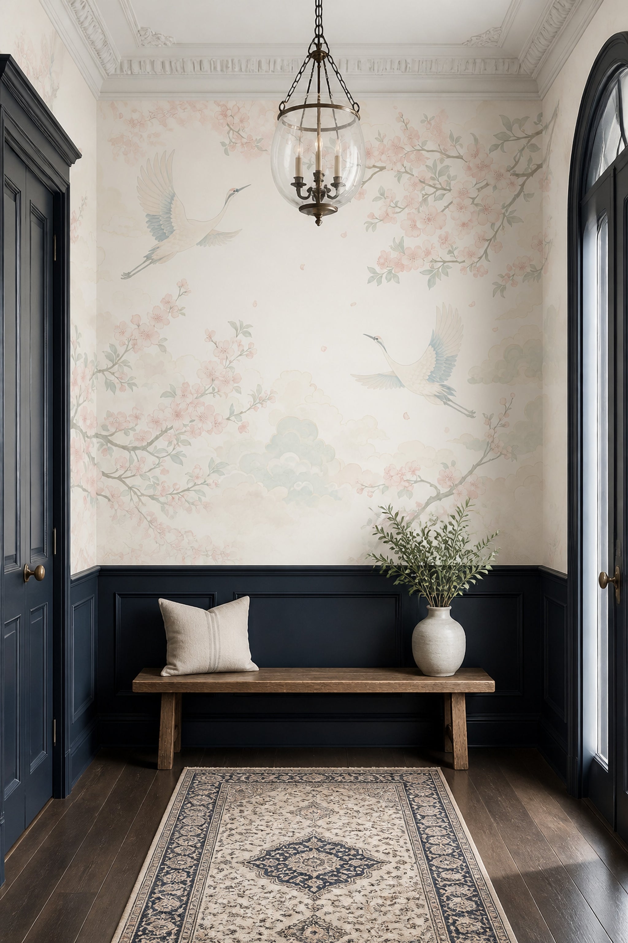 Pink Cherry Wallpaper Blossom Branch Wall Mural