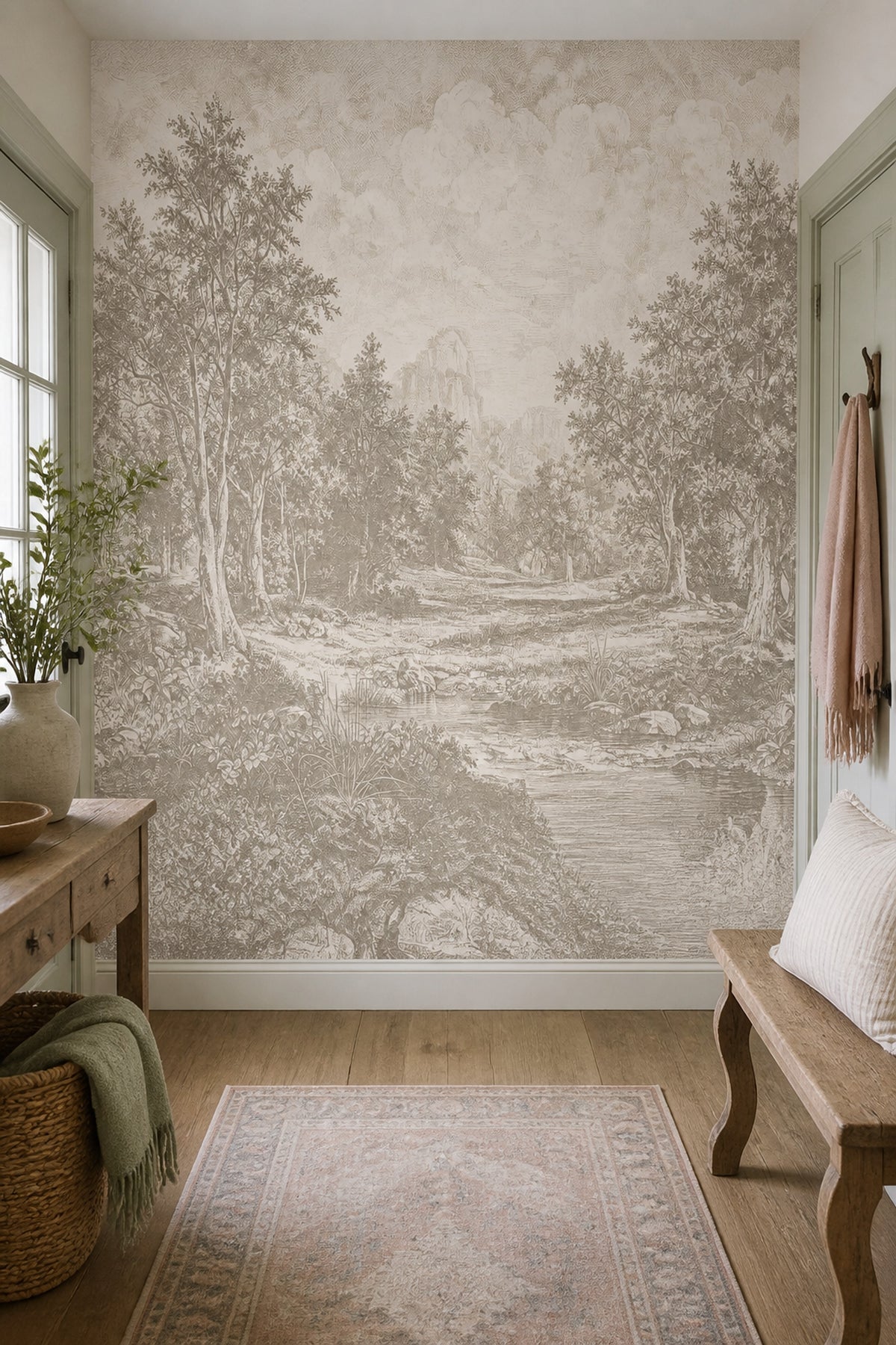 Cloudy Sky Wallpaper Overcast Gray Removable Wall Decor