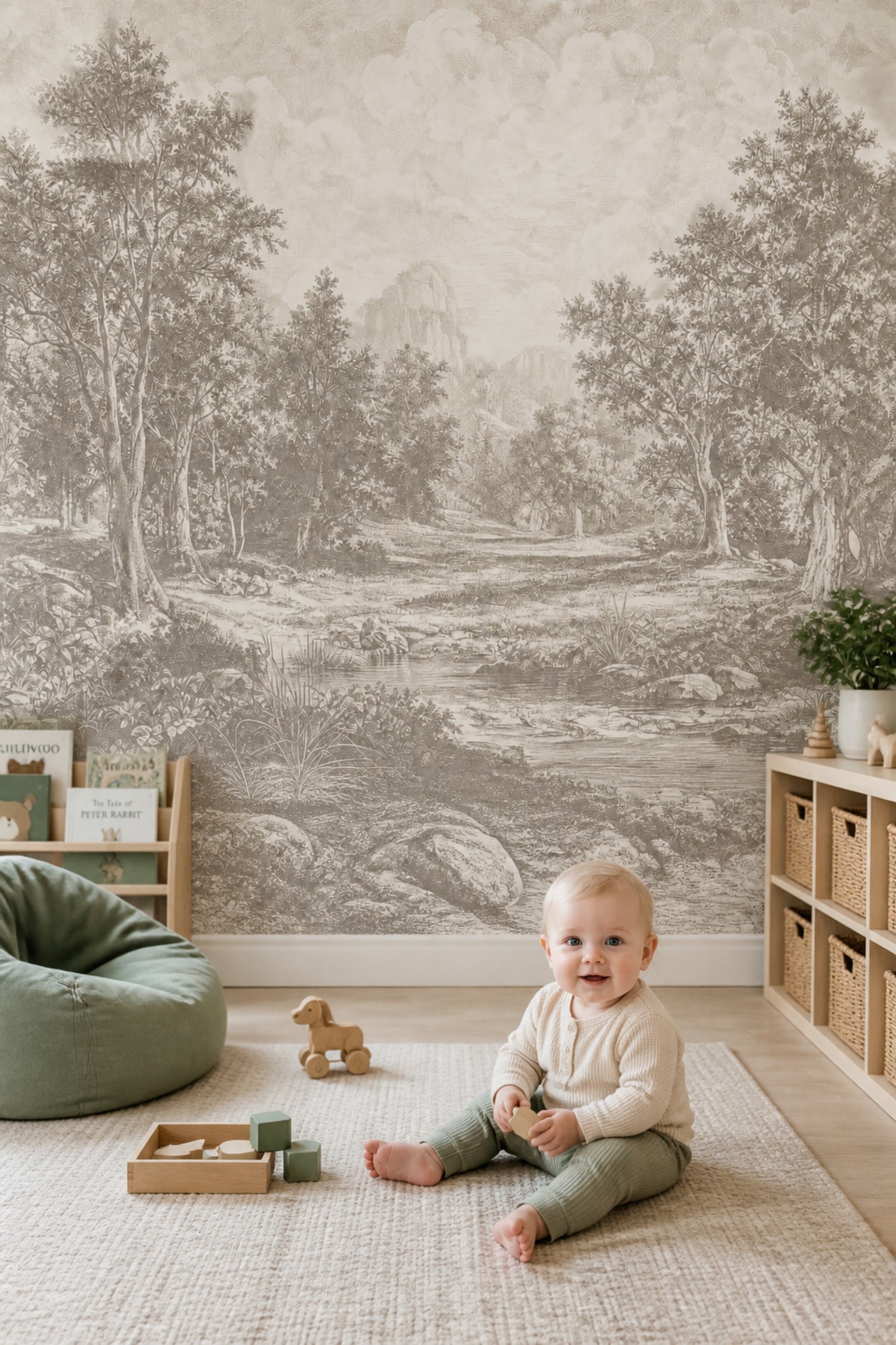 Cloudy Sky Wallpaper Overcast Gray Removable Wall Decor