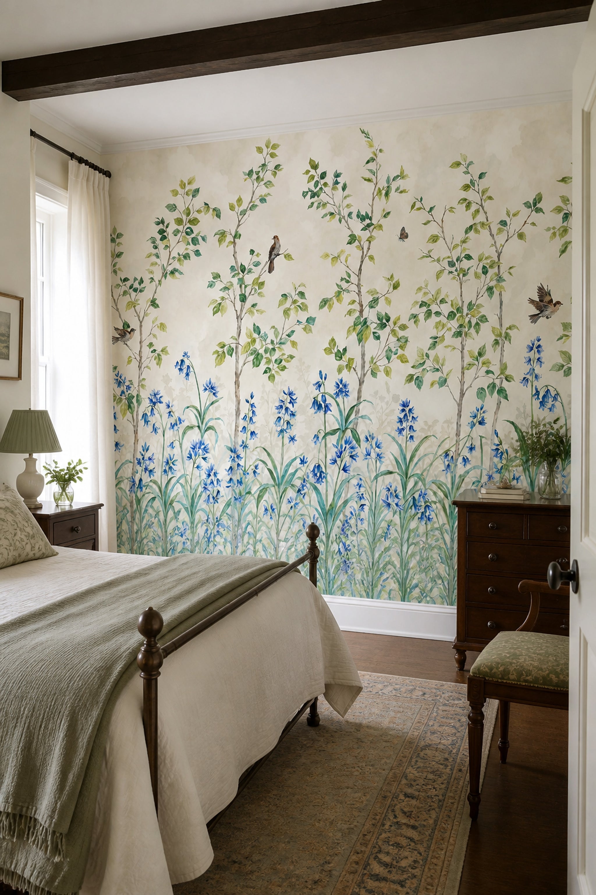 Botanical Wallpaper Watercolor Garden Wall Mural