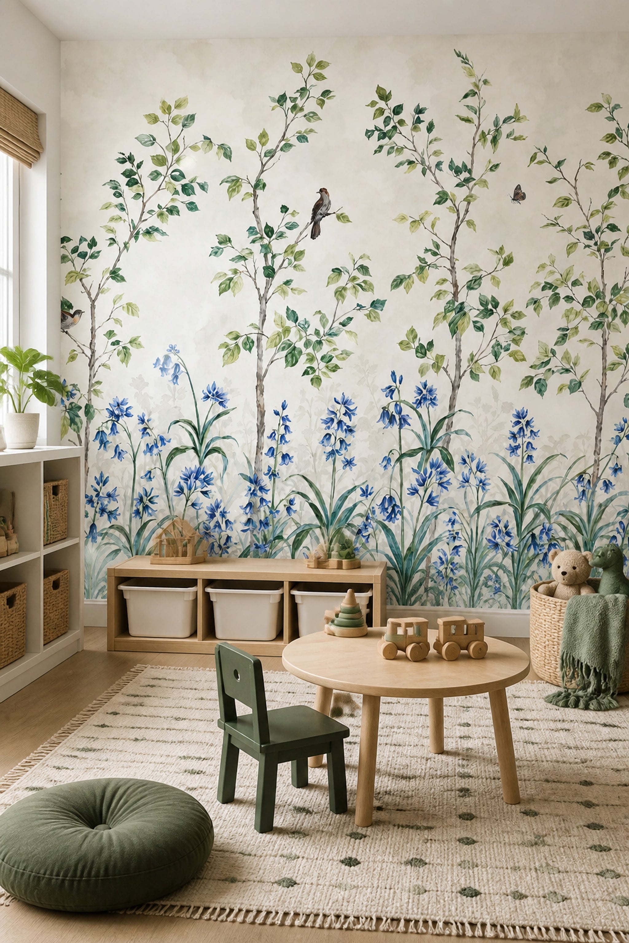 Botanical Wallpaper Watercolor Garden Wall Mural