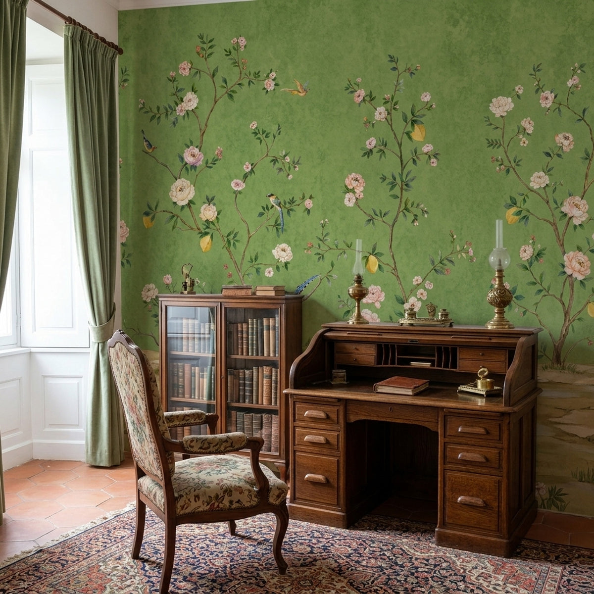 Chinoiserie Wallpaper Floral Botanical Removable Wall Decor