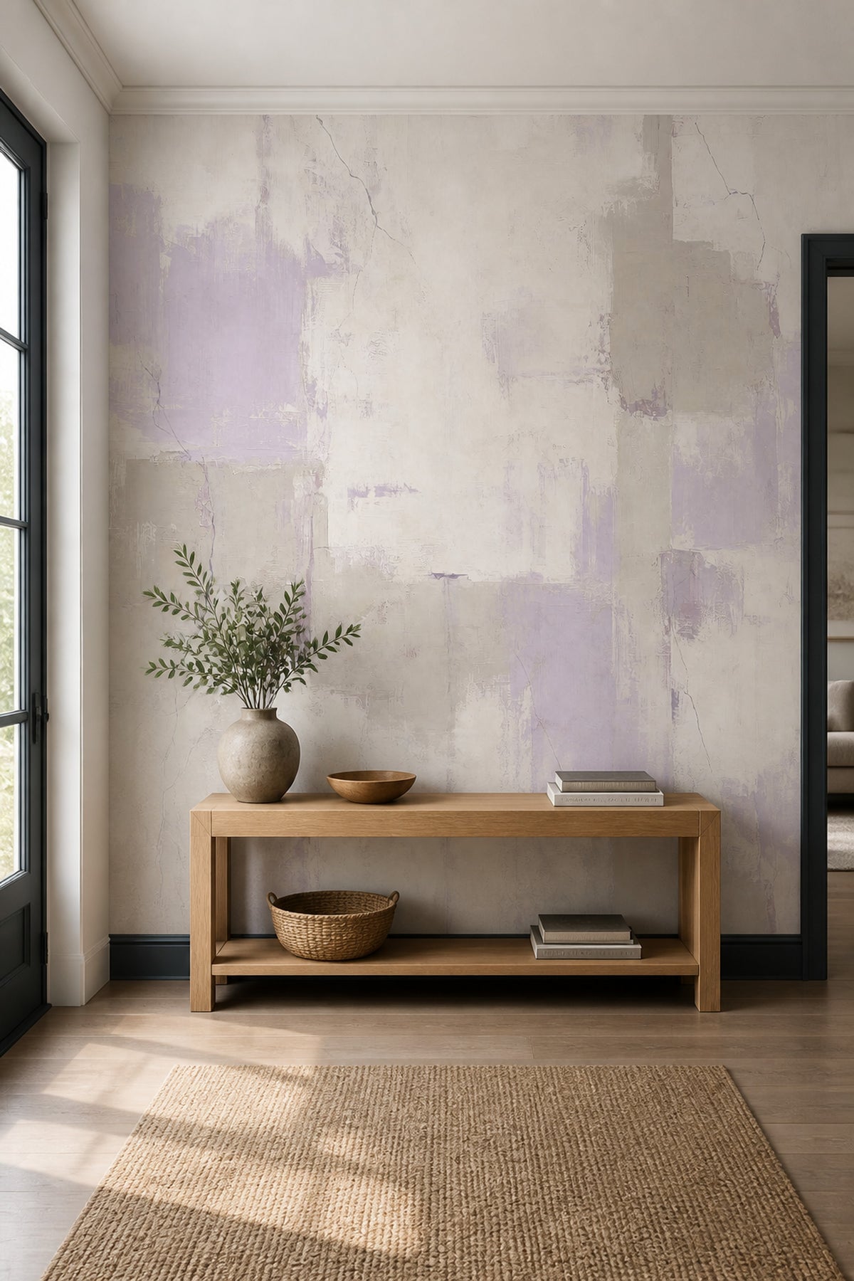 Textured Wallpaper Plaster Geometric Blocks Removable Wall Decor