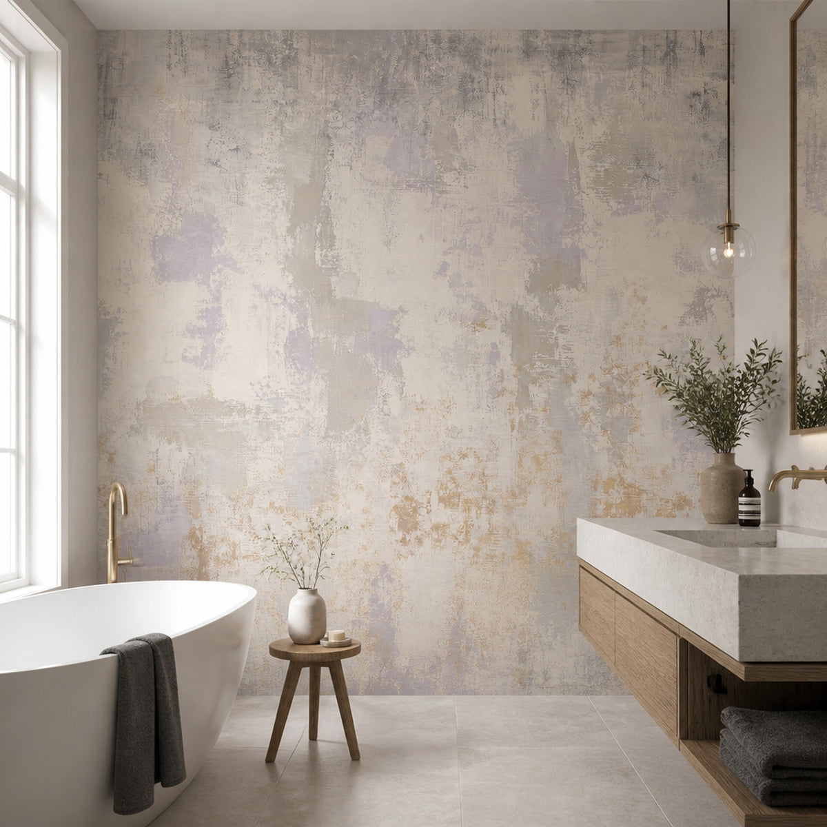 Abstract Wallpaper Textured Removable Distressed Wall Decor