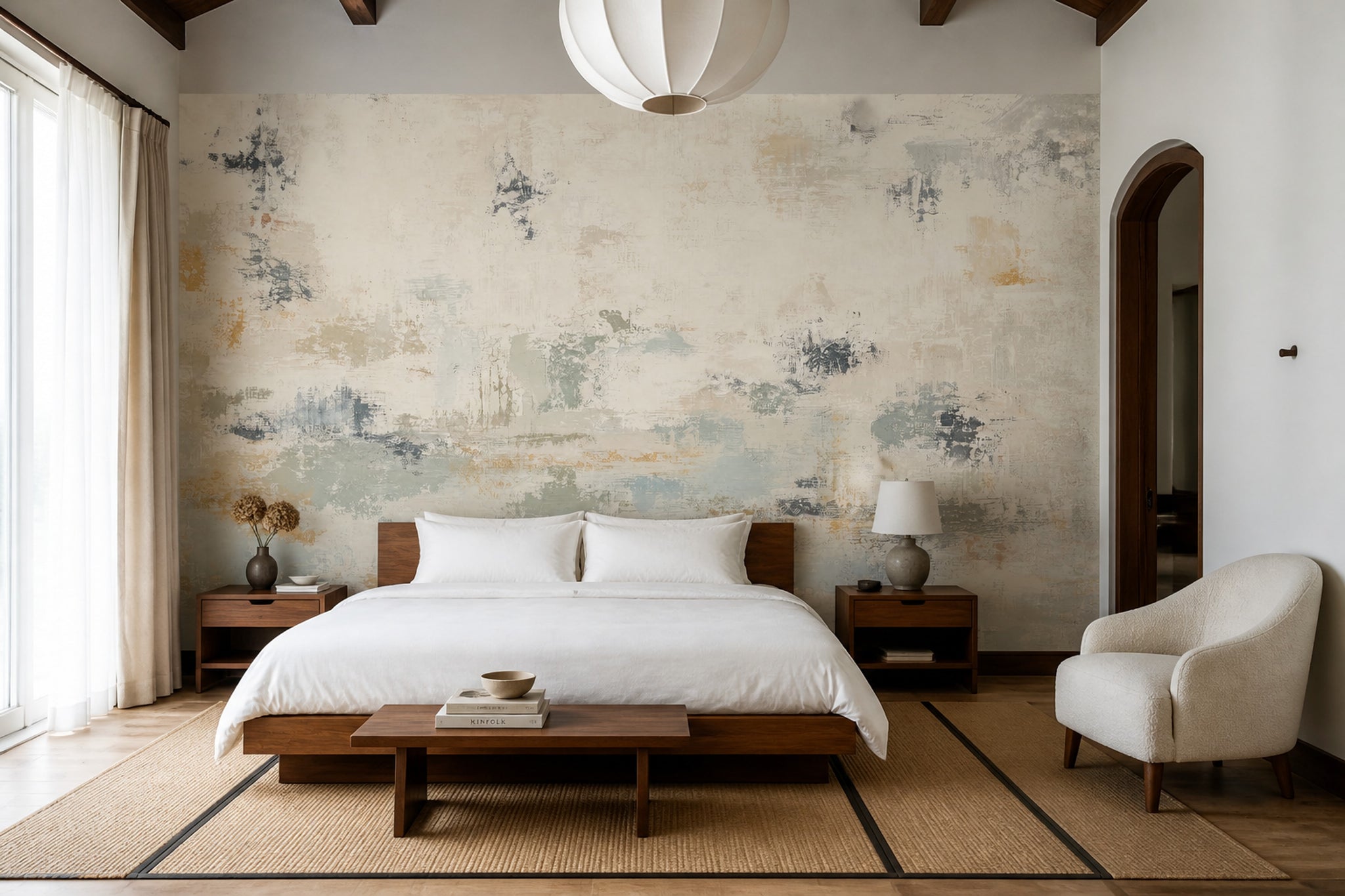 Textured Wallpaper Abstract Distressed Removable Wall Decor