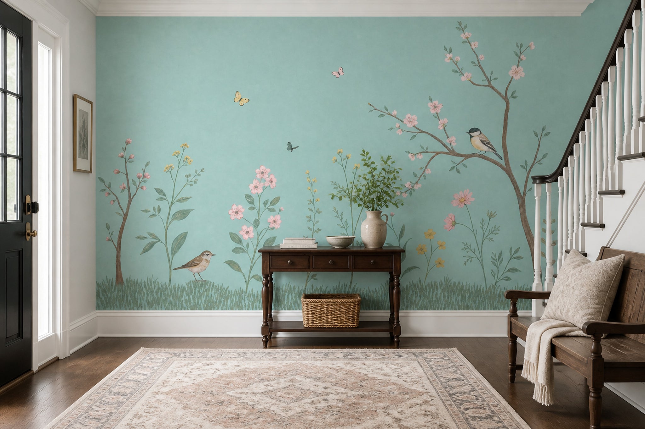 Chinoiserie Inspired Wallpaper Botanical Garden Wall Mural