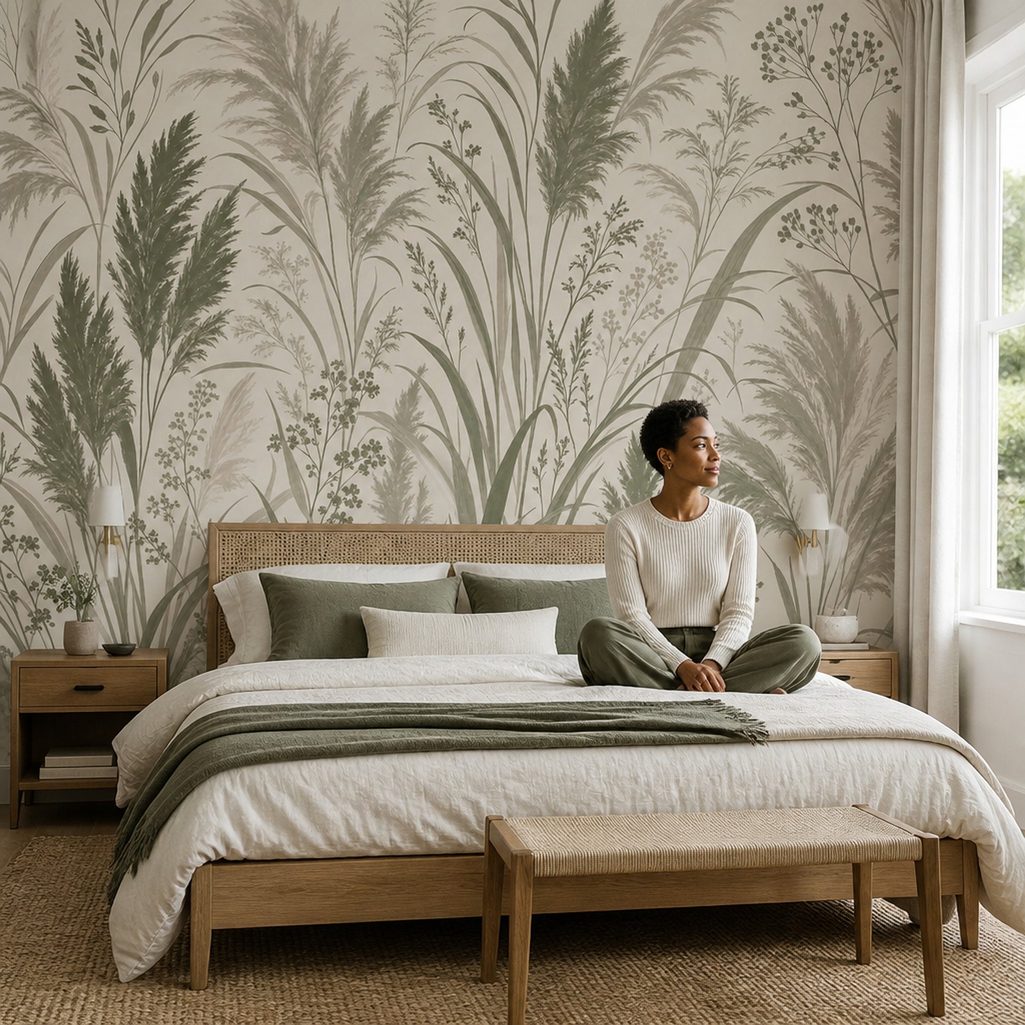 Botanical Wallpaper Wild Grasses Meadow Wall Mural