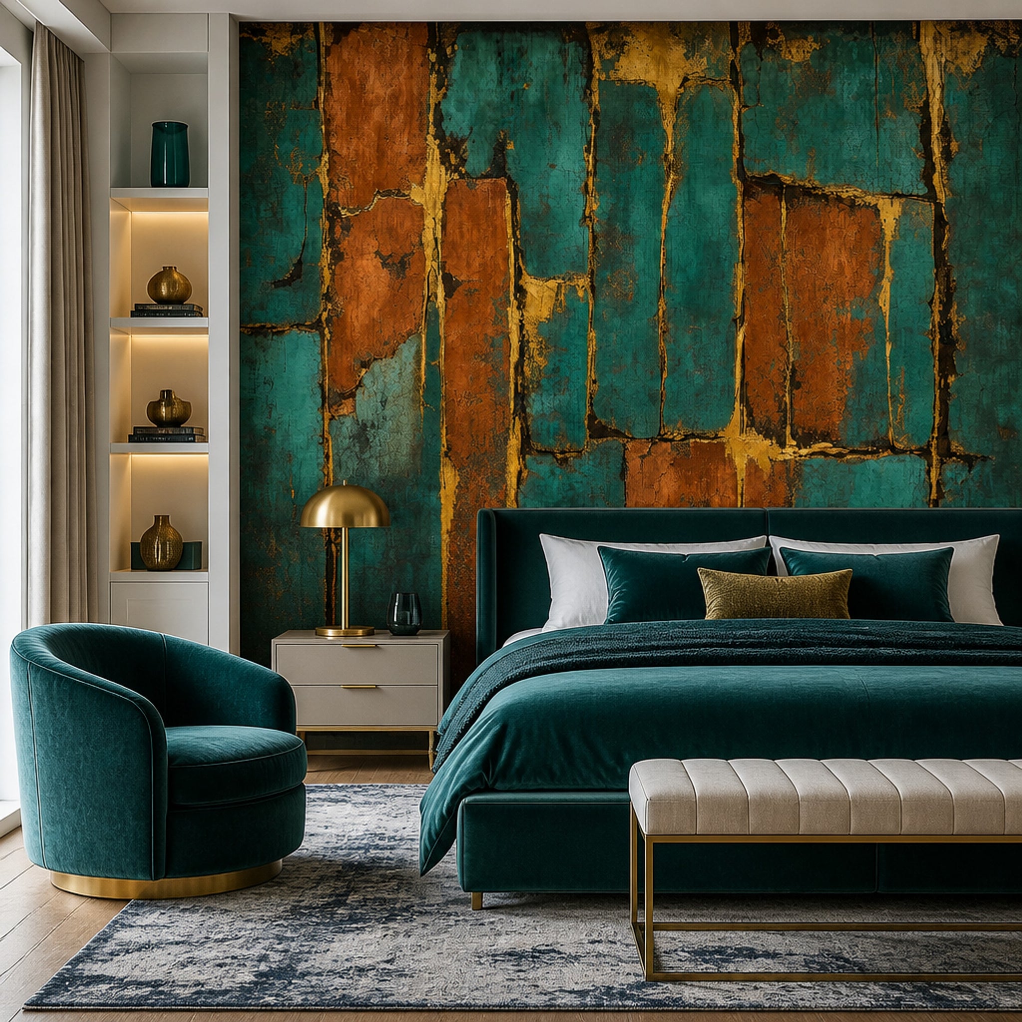 Abstract Wallpaper Geometric Dark Removable Wall Decor