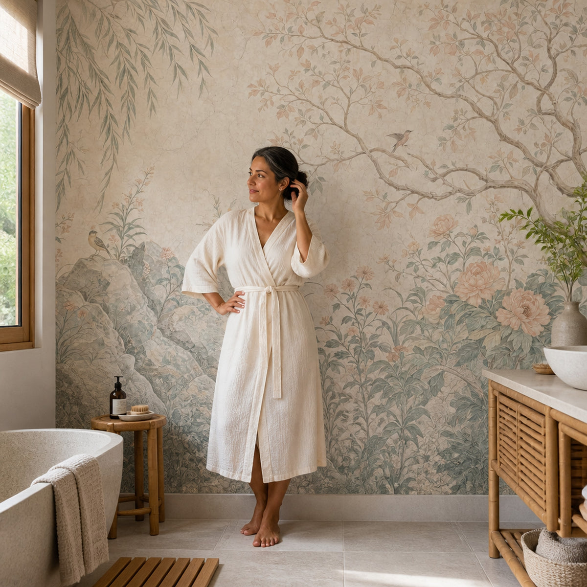 Chinoiserie Wallpaper Botanical Floral Removable Wall Decor