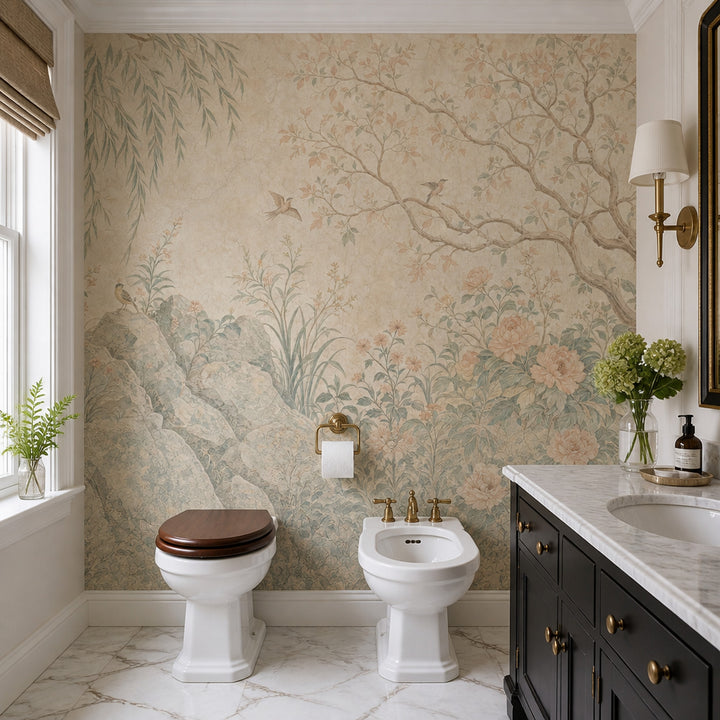 Chinoiserie Wallpaper Botanical Floral Removable Wall Decor