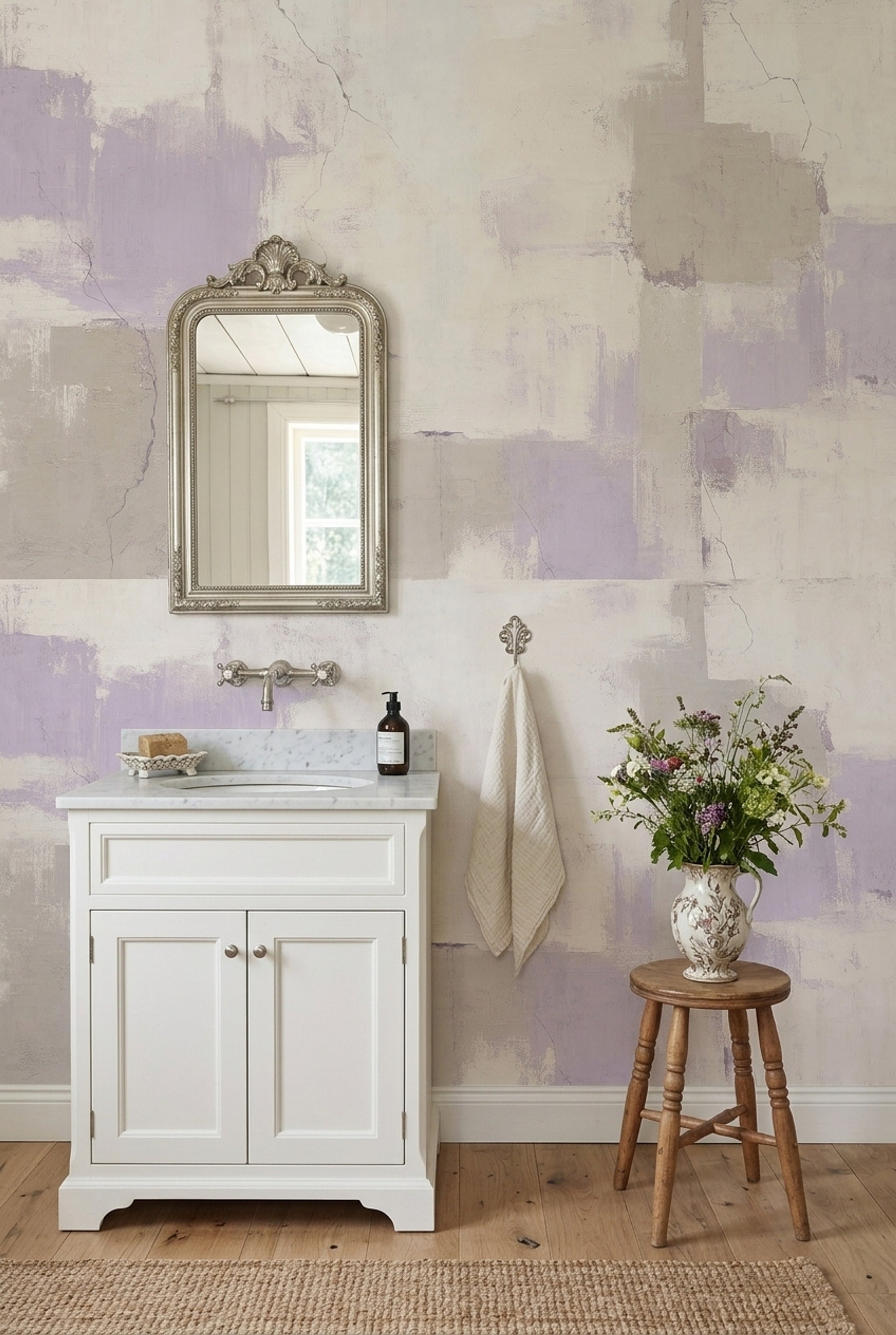 Textured Wallpaper Plaster Geometric Blocks Removable Wall Decor