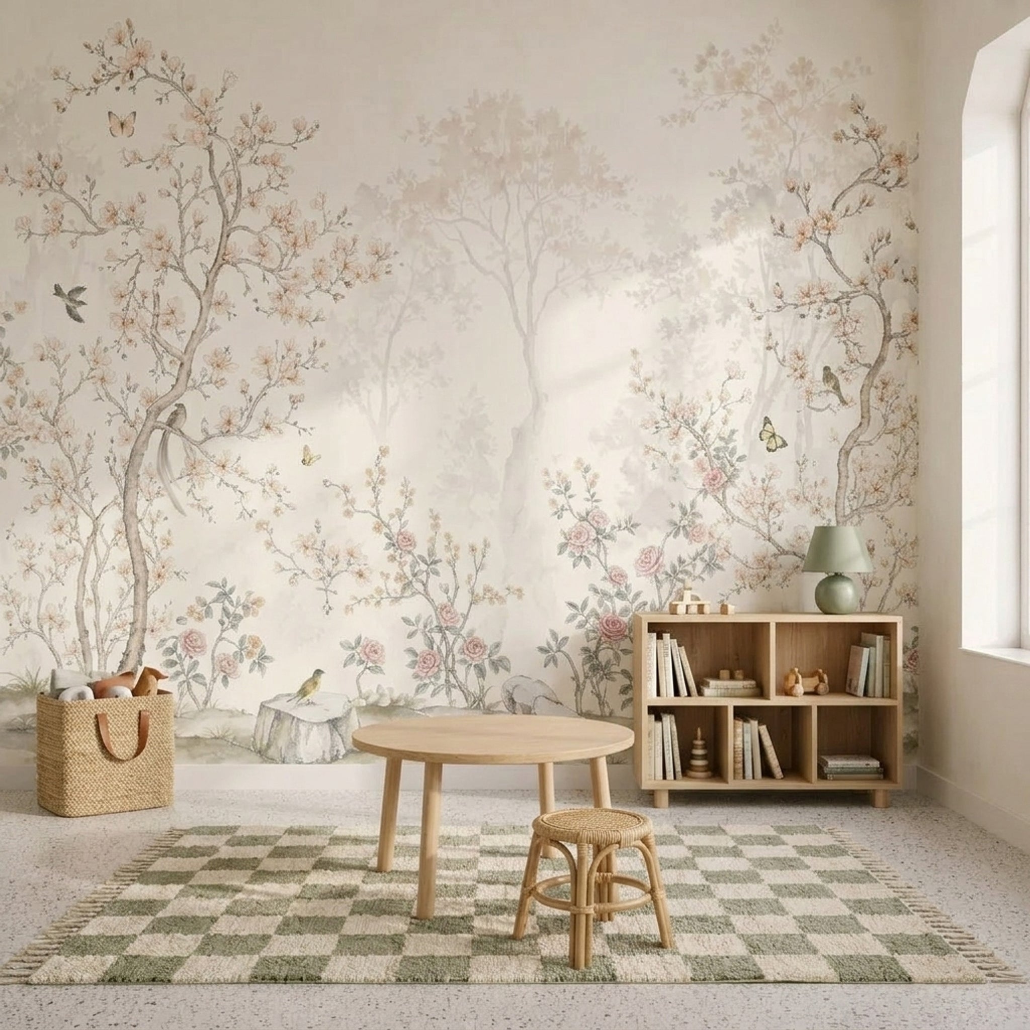 Chinoiserie Wallpaper Floral Removable Garden Wall Decor