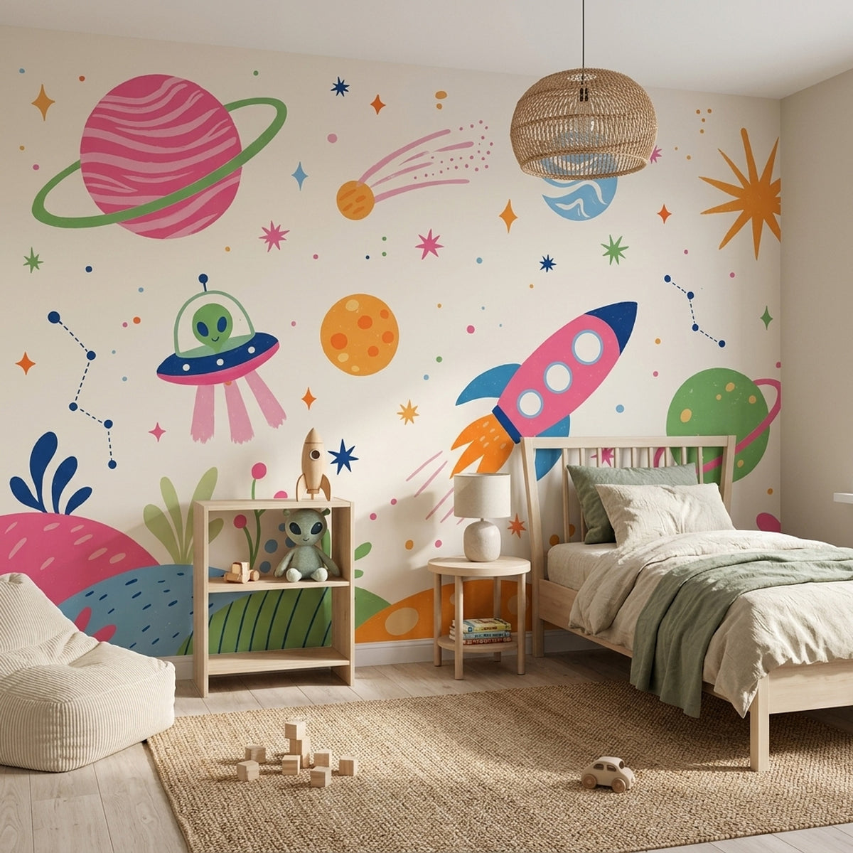 Kids Wallpaper Space Planets Wall Mural