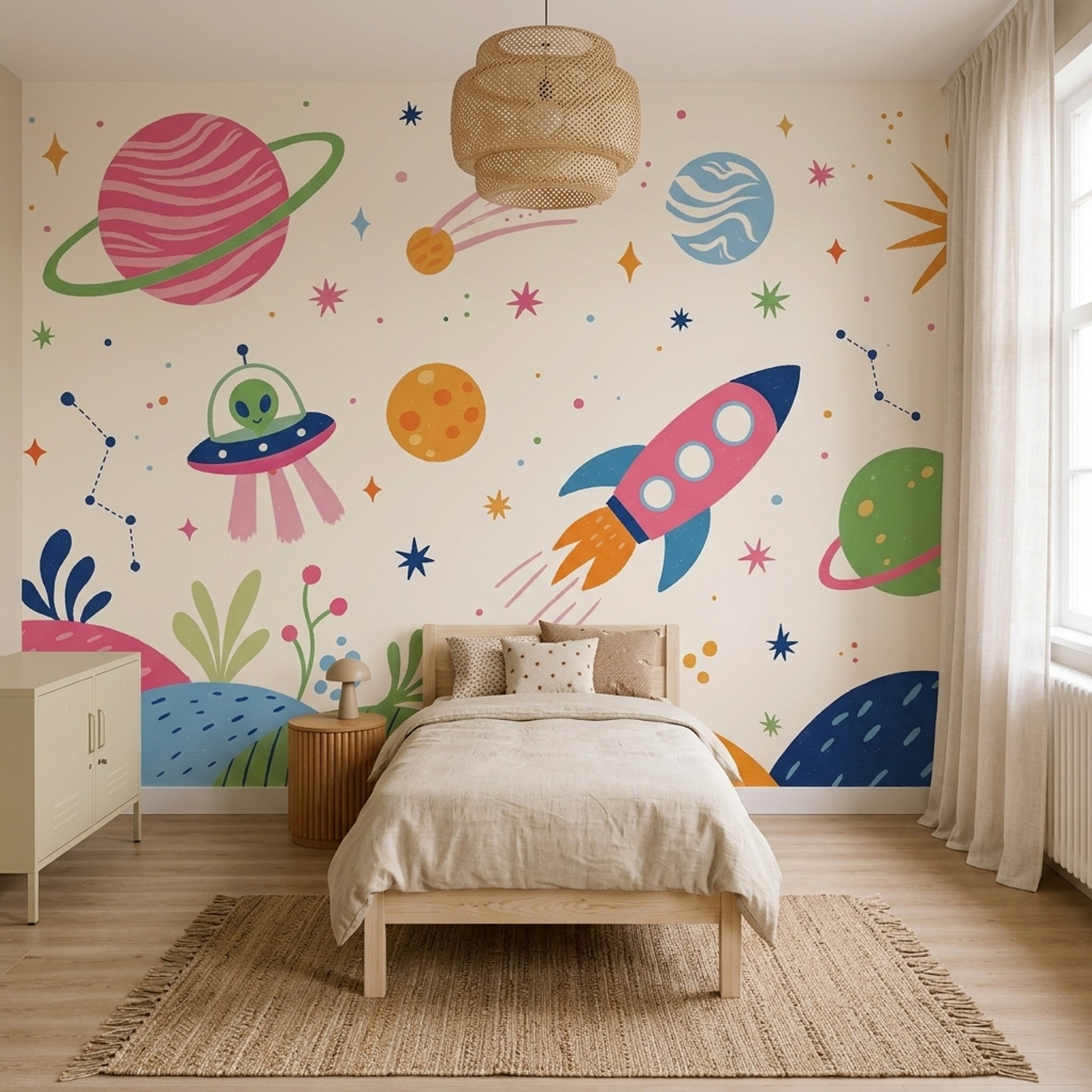Kids Wallpaper Space Planets Wall Mural
