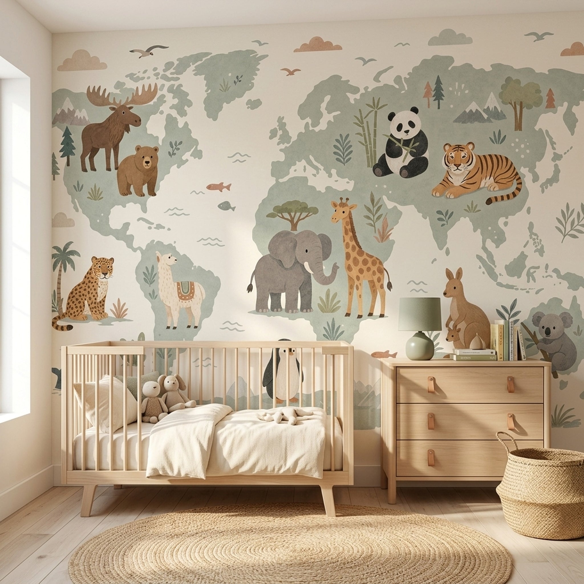 World Map Wallpaper Global Map Kids Map Wall Mural