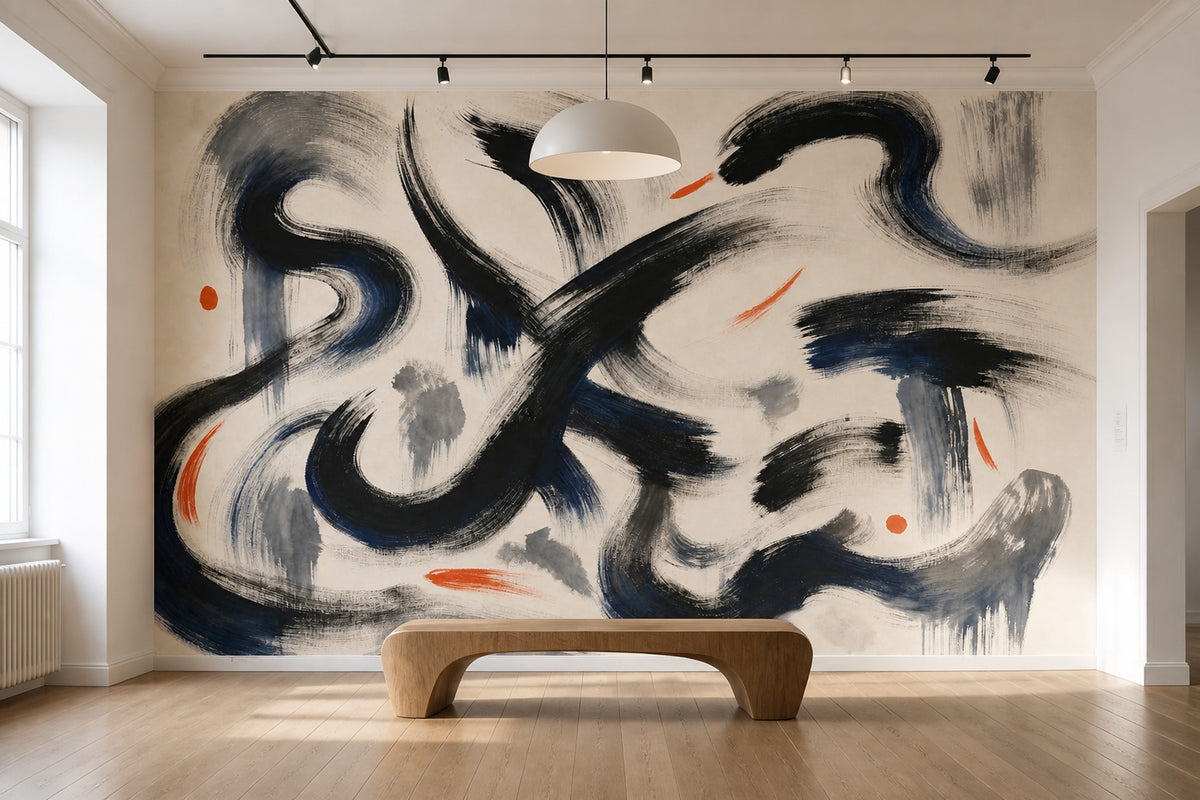 Brushstroke Wallpaper Gestural Modern Wall Mural