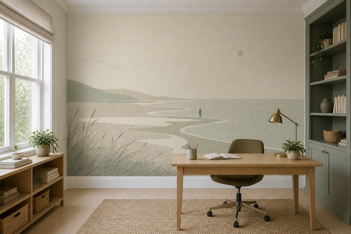 Coastal Landscape Wallpaper Beach Removable Shoreline Wall Decor