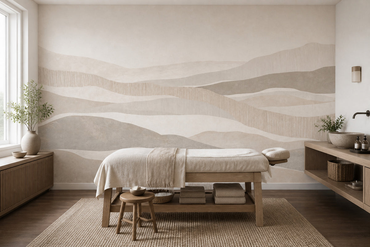 Abstract Landscape Wallpaper Neutral Hills Modern Mural Wall Mural