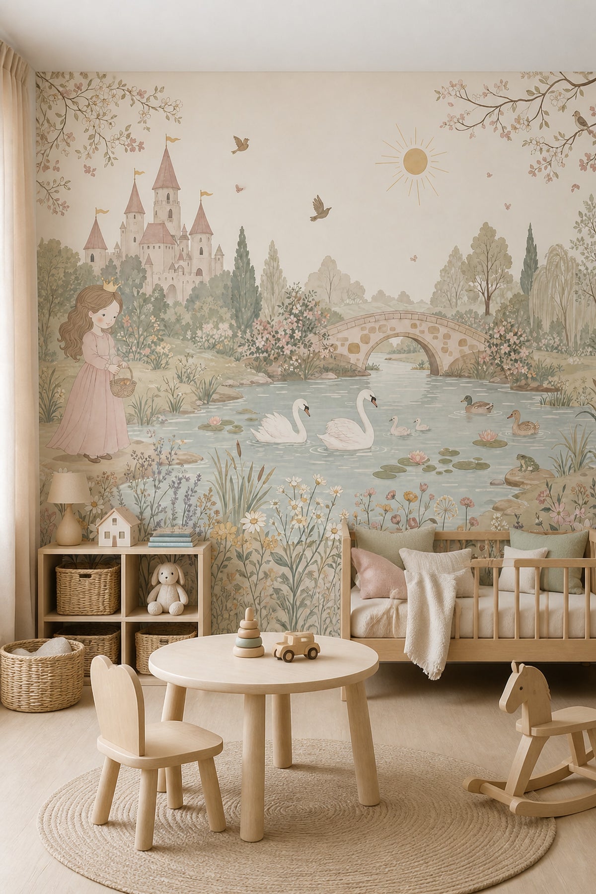 Fairy Tale Wallpaper Princess Removable Castle Wall Decor