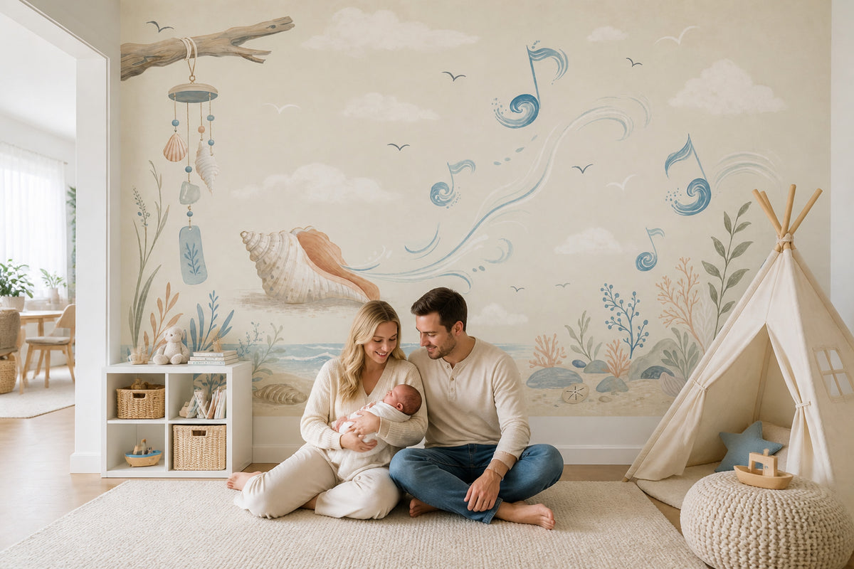 Coastal Wallpaper Seashells Beach Wall Mural