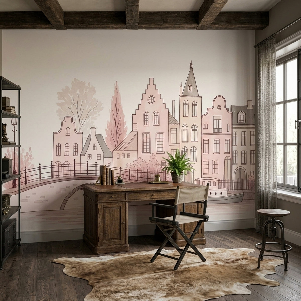 Dutch Canal Wallpaper Amsterdam Removable European Cityscape Wall Decor