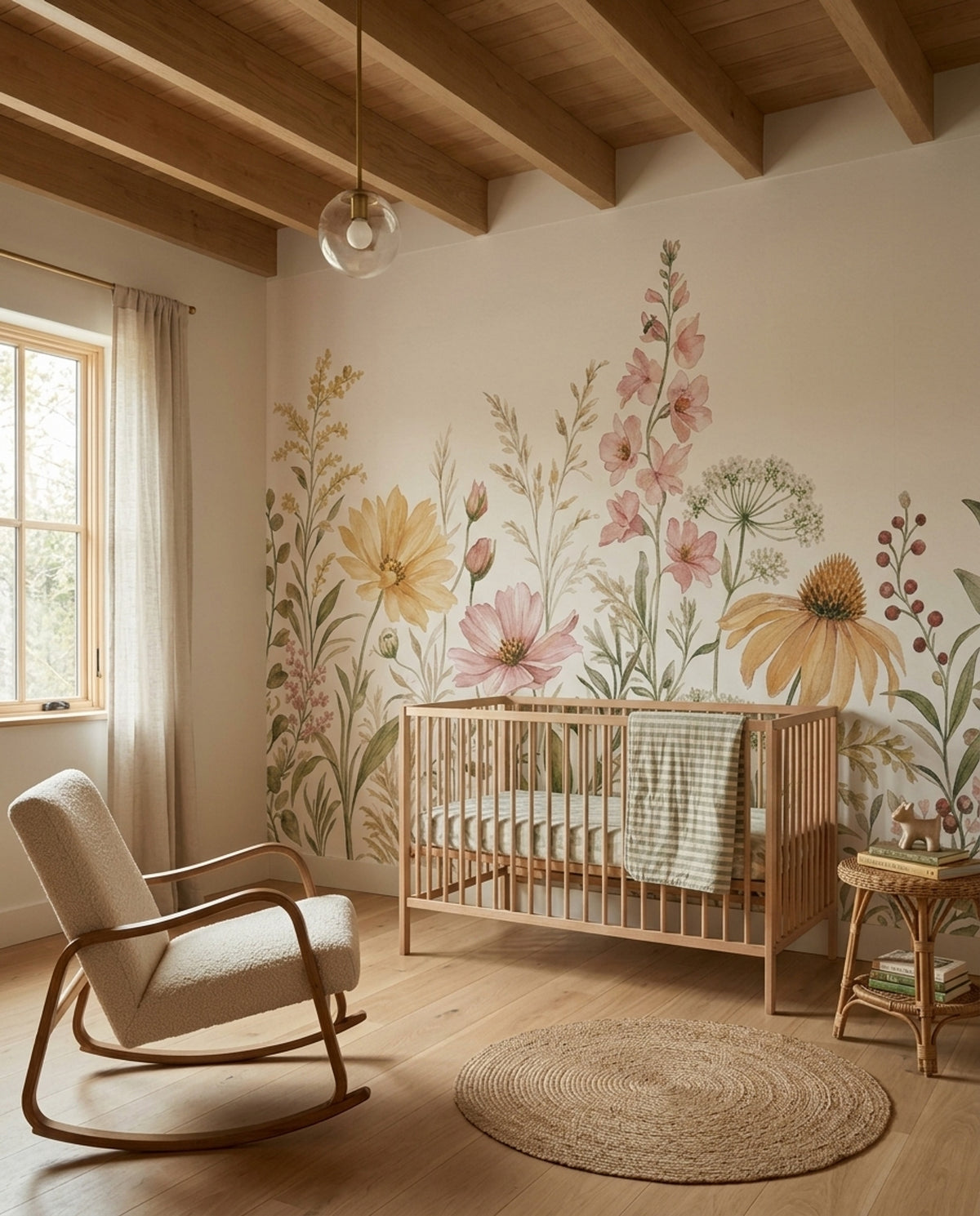 Watercolor Wallpaper Wildflowers Botanical Removable Wall Decor