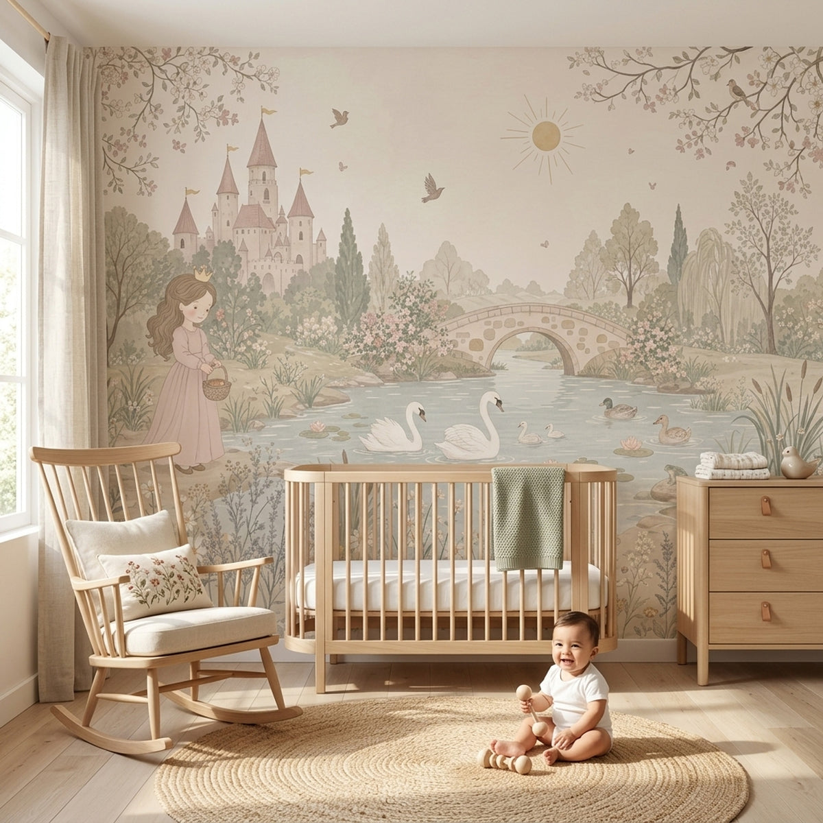 Fairy Tale Wallpaper Princess Removable Castle Wall Decor