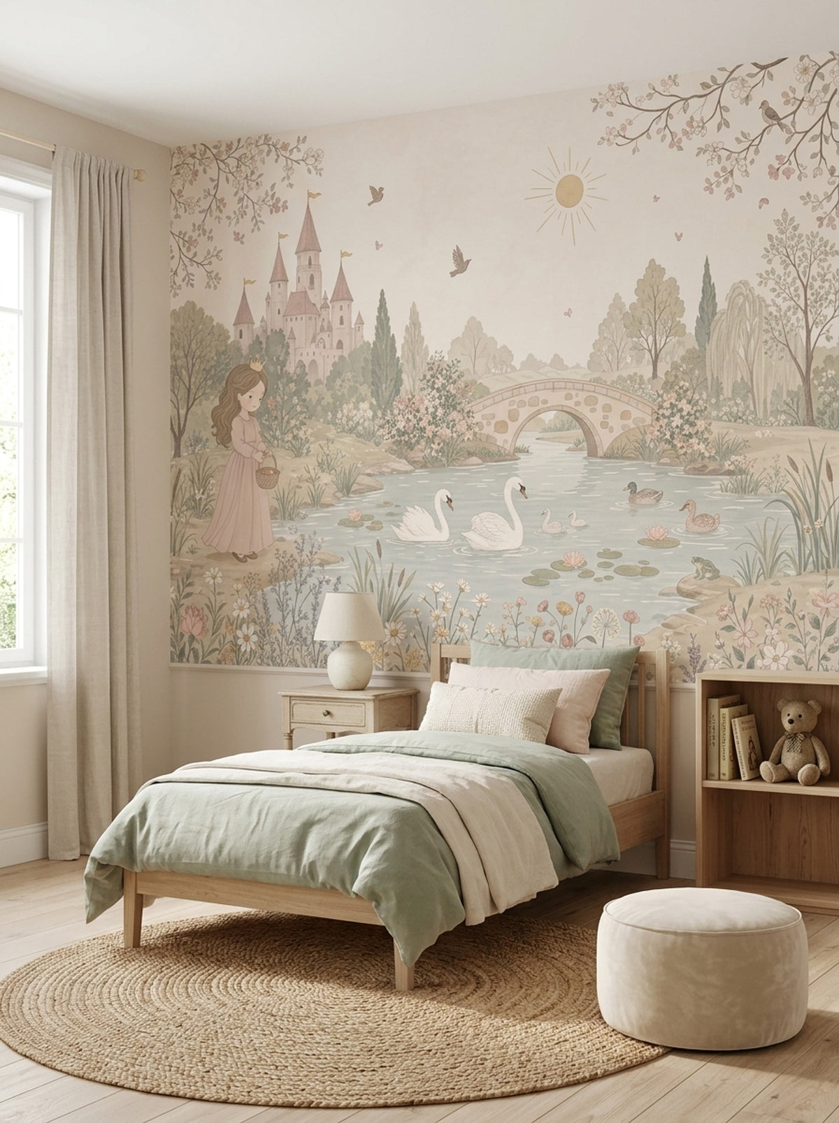 Fairy Tale Wallpaper Princess Removable Castle Wall Decor