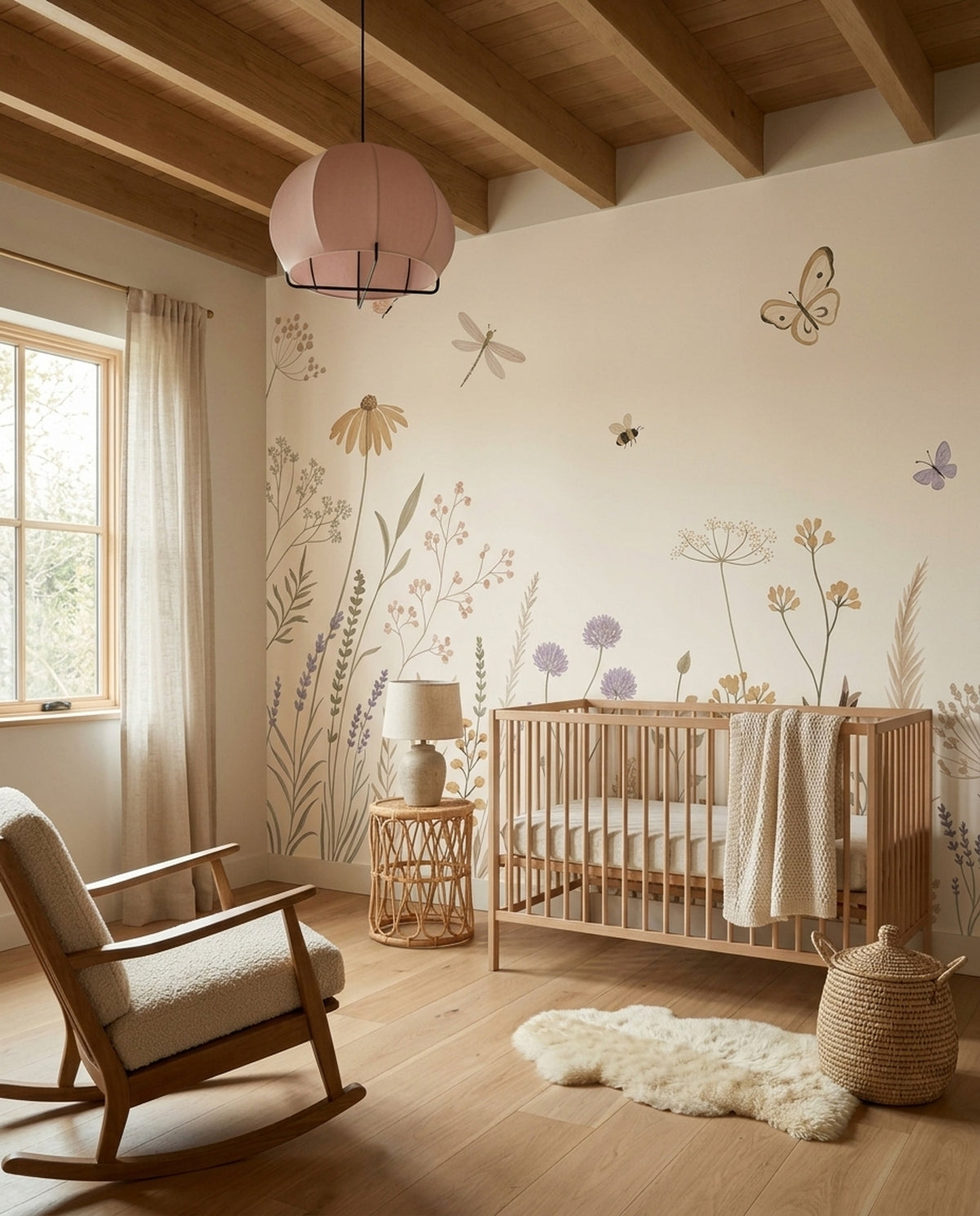 Botanical Wallpaper Wildflowers Watercolor Wall Mural