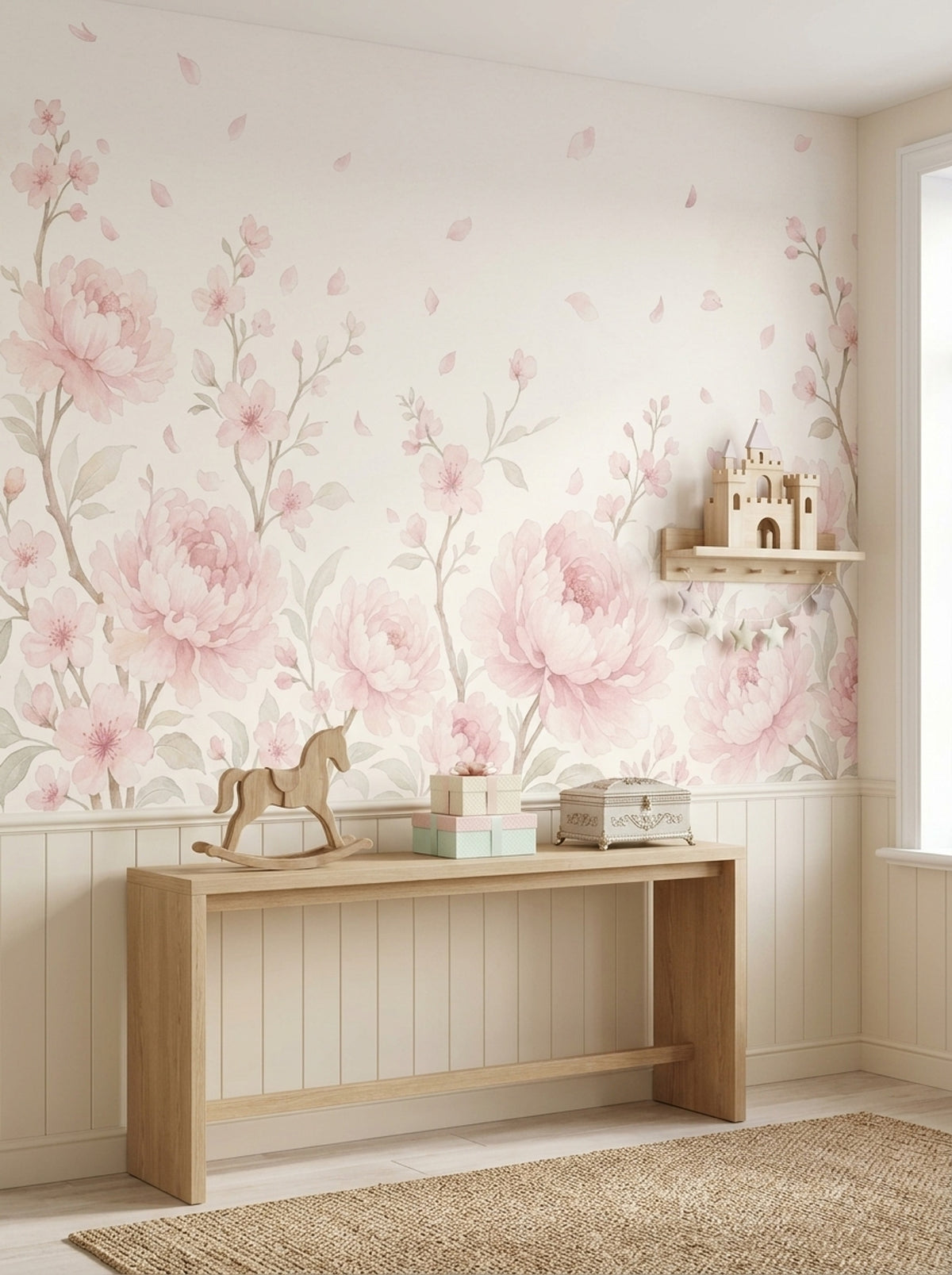 Pink Blossoms Wallpaper Peonies Removable Cherry Blossoms Wall Decor