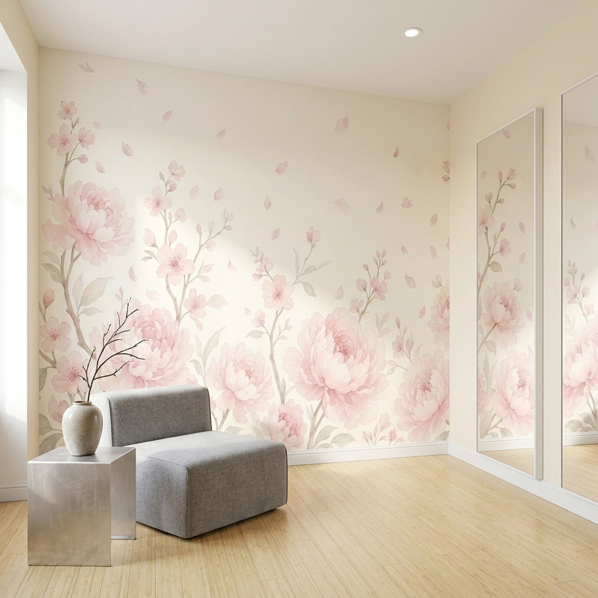 Pink Blossoms Wallpaper Peonies Removable Cherry Blossoms Wall Decor