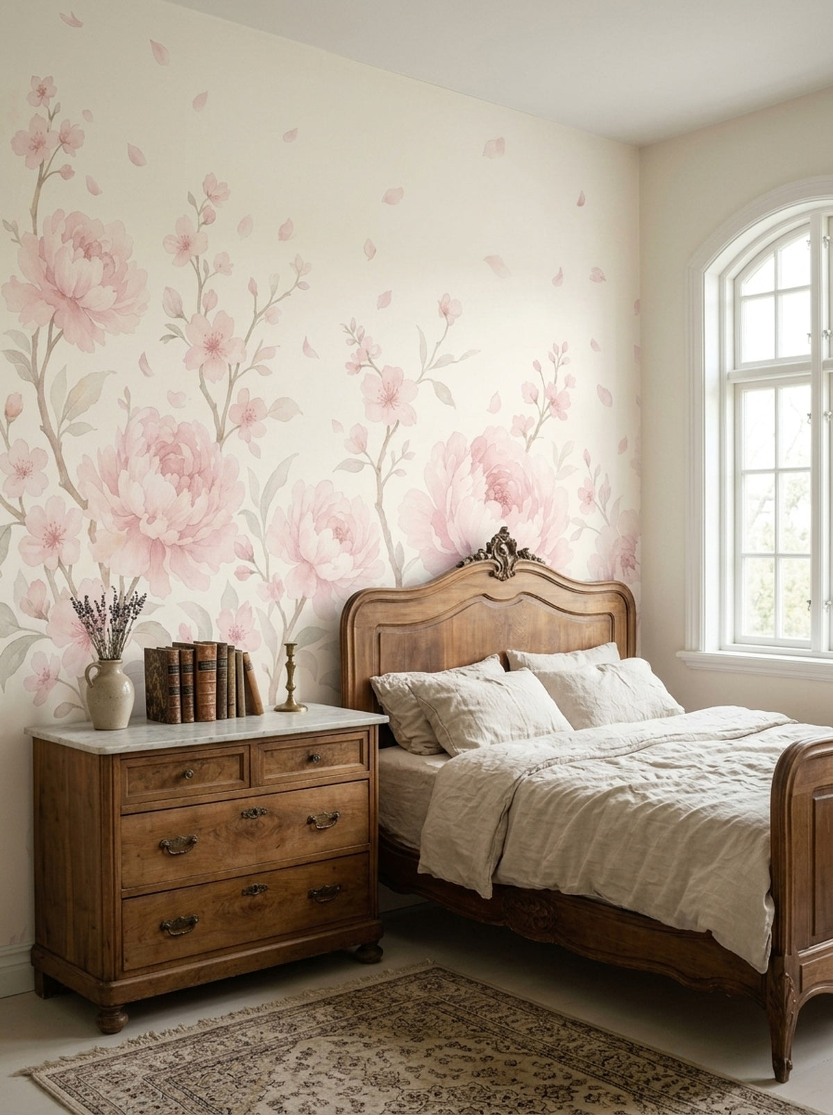 Pink Blossoms Wallpaper Peonies Removable Cherry Blossoms Wall Decor