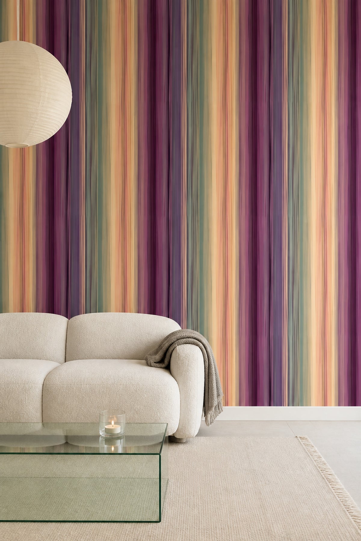 Vertical Stripes Wallpaper Abstract Removable Modern Wall Double Roll