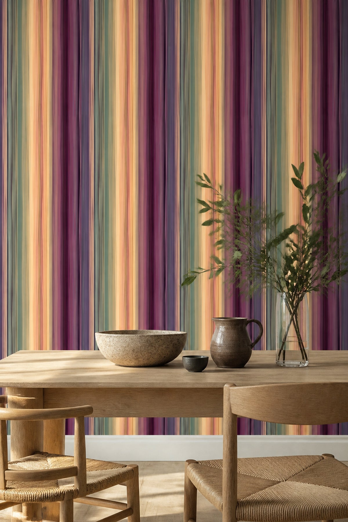 Vertical Stripes Wallpaper Abstract Removable Modern Wall Double Roll