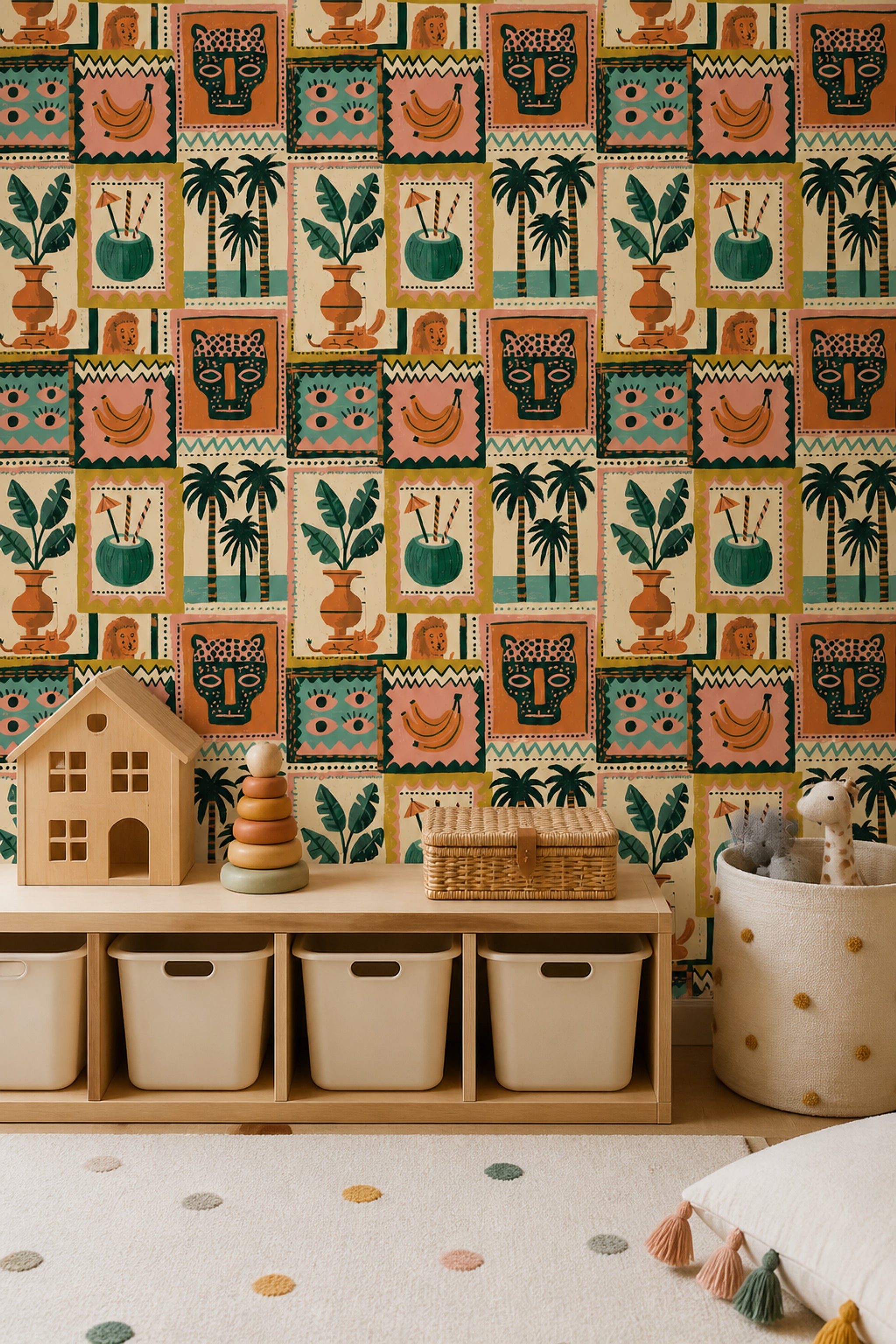 Tropical Wallpaper Bohemian Jungle Decorative Mural
