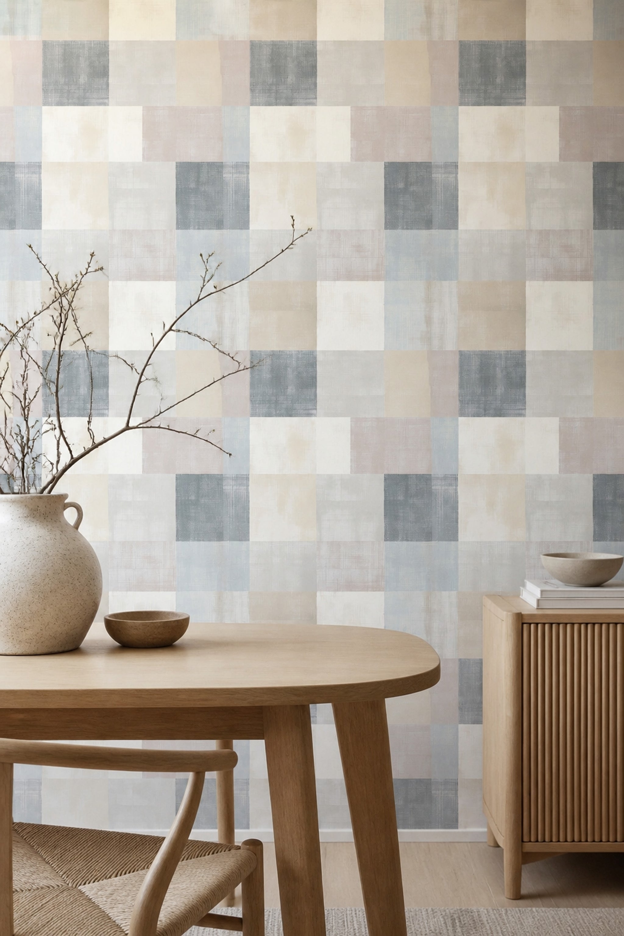 Geometric Wallpaper Abstract Removable Rectangles Wall Double Roll