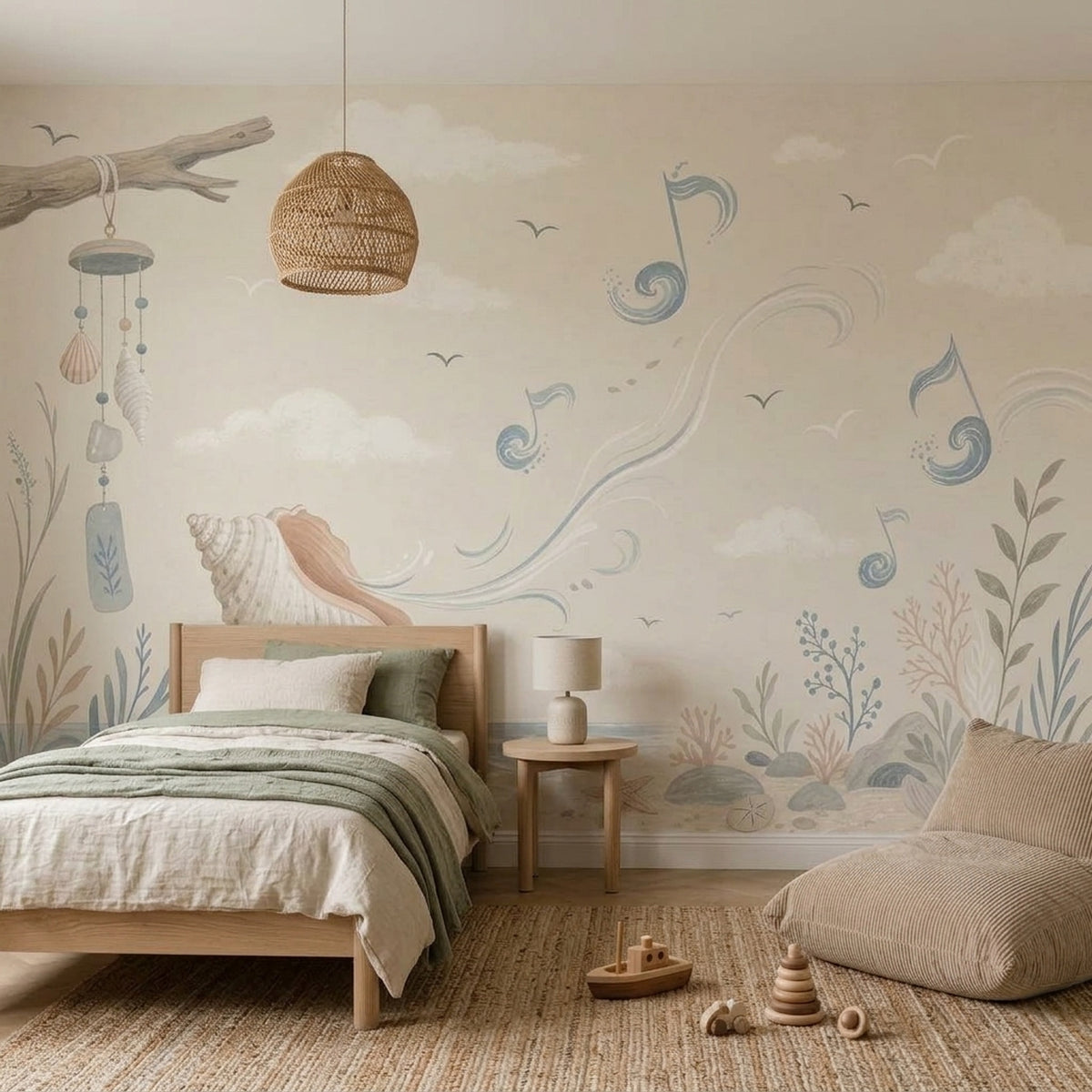 Coastal Wallpaper Seashells Beach Wall Mural