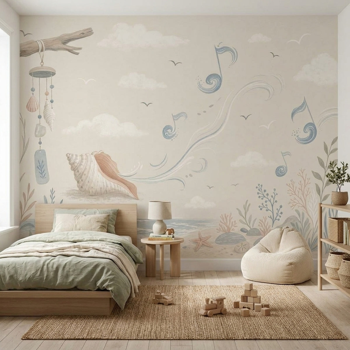 Coastal Wallpaper Seashells Beach Wall Mural