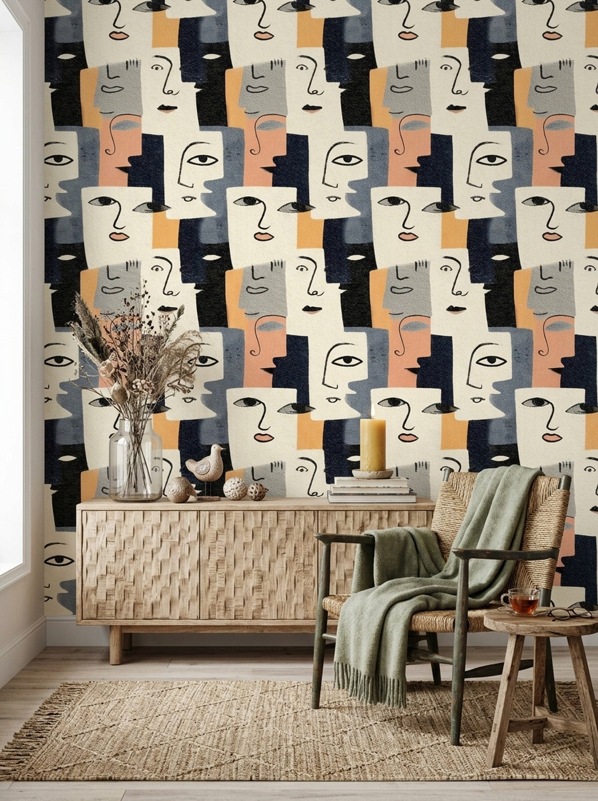 Mid Century Modern Wallpaper Modern Contemporary Removable Wall Decor