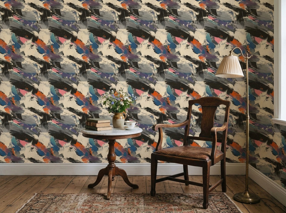 Abstract Wallpaper Painterly Textured Removable Wall Decor
